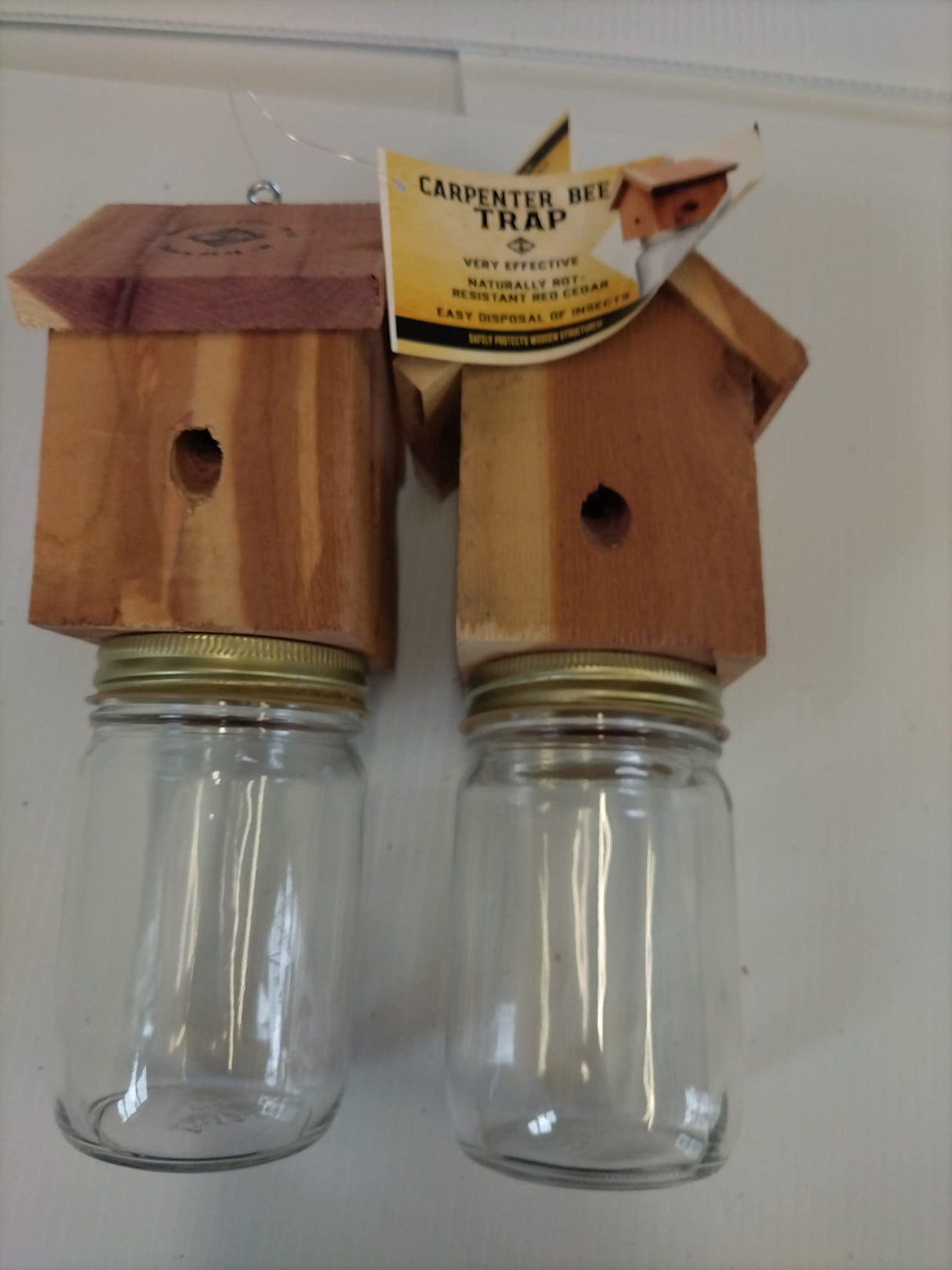 Amish Made Rustic Carpenter Bee Catching Device 2 Pack WoodArtSupply