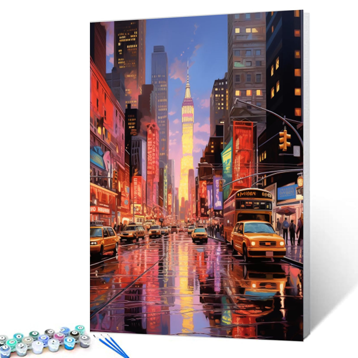 City View Street Landscape DIY Paint by Numbers for Adults New York Street Scenery DIY Oil Painting Acrylic Paint Art Modern Painting Kits Canvas with Acrylic Paints Art 16x20 Inch(without Frame ) Tucocoo