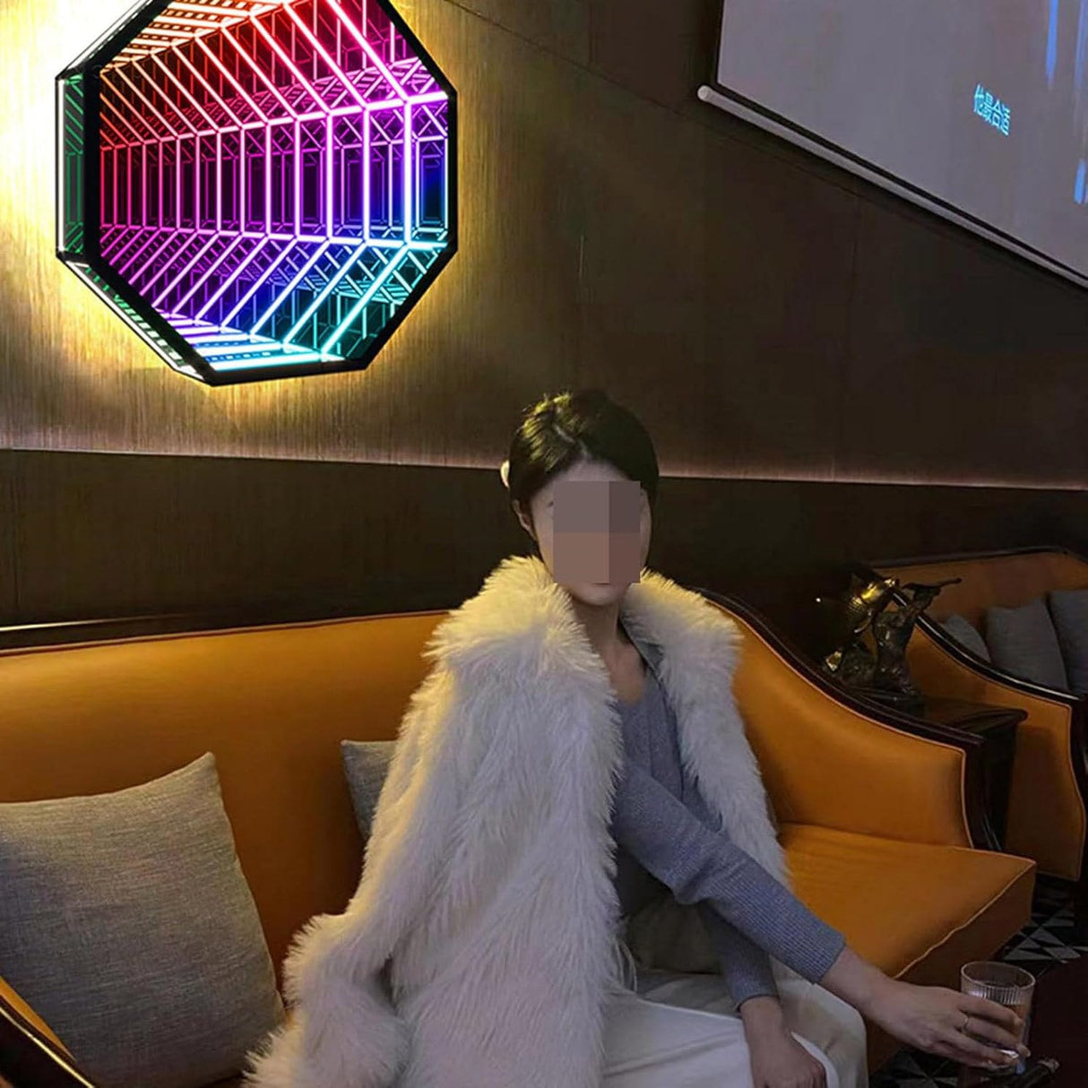 Infinity Hexagon Mirror, Remote Control LED Tunnel Lamp, Multicolor Tunnel Lamp Infinity Light Wall Hanging Lights, Infinity Mirror Art Light Night Light with Multi Color Changing Light,30cm/11.81in WoodArtSupply