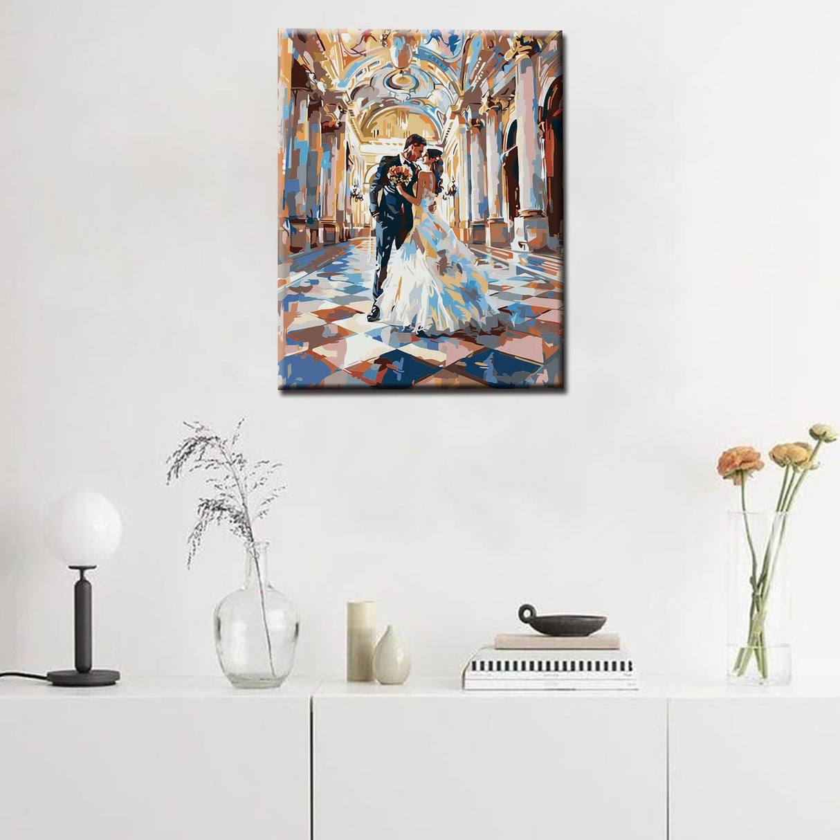 Couple Hug Each Other Artwork Beloved Newlyeds Paint by Number Kits 16 x 20 inch Canvas DIY Romantic Groom and Bride Oil Painting for Kids Adults Beginner with Brushes Home Decor Gift(Frameless) Tucocoo