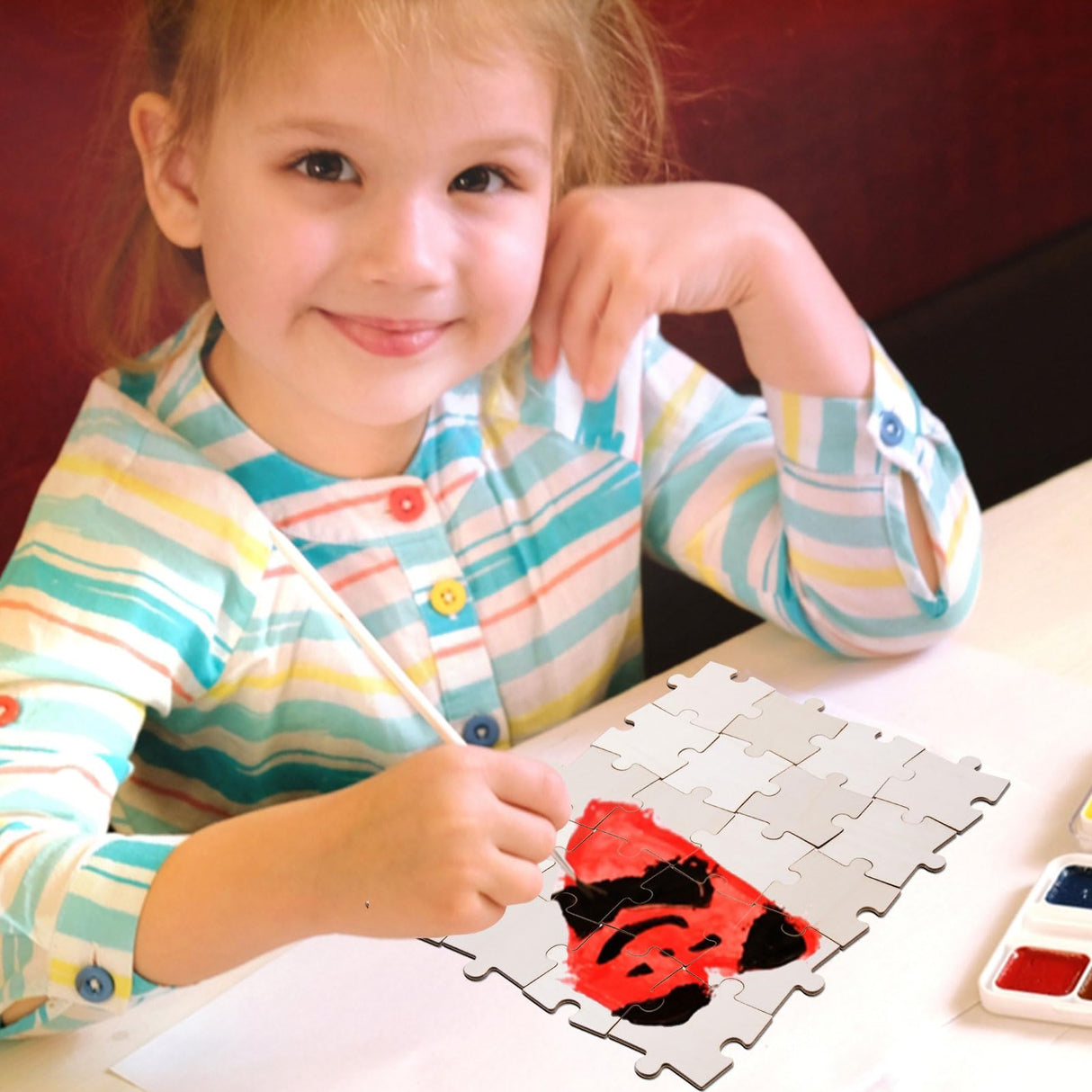 AWIZOM 120 Pcs Blank Wooden Puzzle Pieces for Crafts 3.5x2.99 Inch Wooden Puzzle Shape Cutouts Unfinished Freeform Jigsaw Wood Puzzles for Arts & Crafts, DIY Projects, Painting, Home Decoration AWIZOM