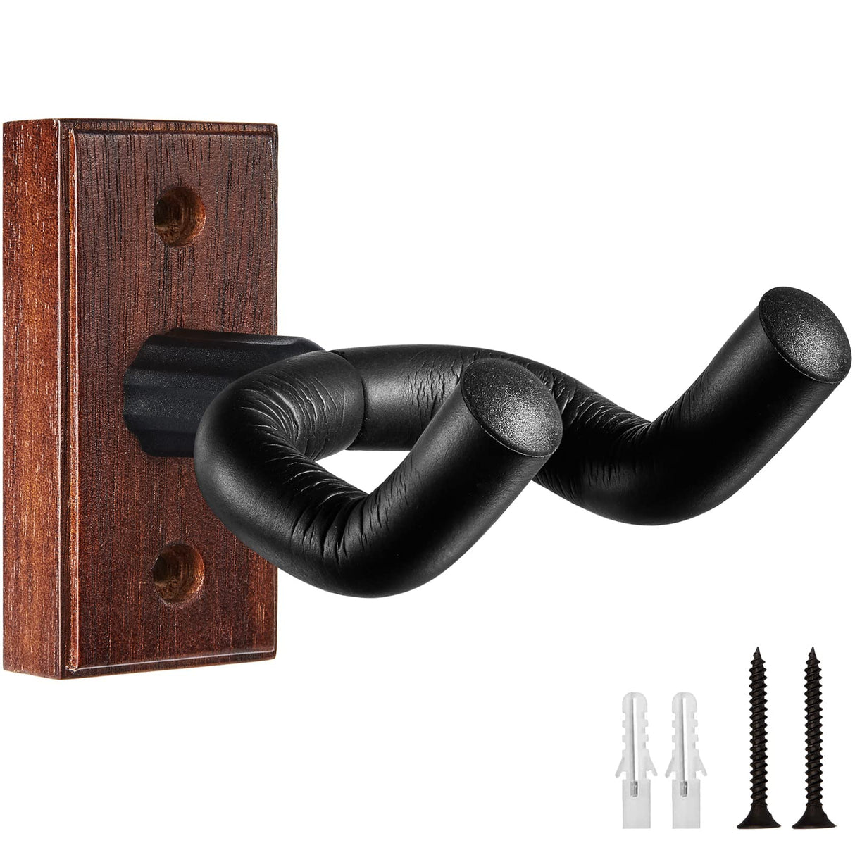 WOGOD Guitar Wall Mount Guitar Hanger Wall Holder - Guitar Wall Hangers Wall Hook Stand for Acoustic Electric Guitars Bass Ukulele - Solid Wood Wall Mount WOGOD