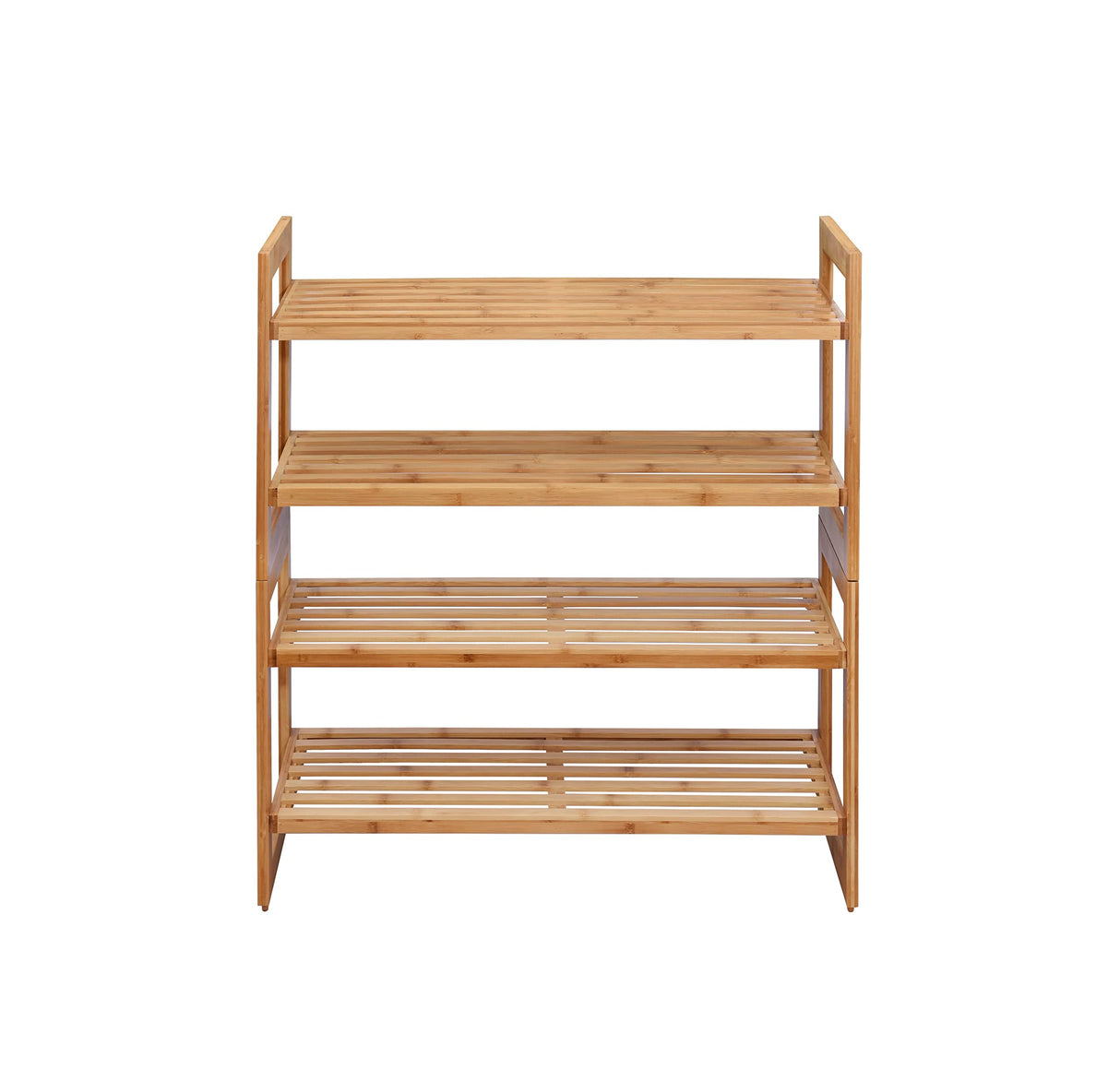 TRINITY Basics 2-Tier Stackable Bamboo Shoe Rack - (2 Pack) (TBFLNA-24112) TRINITY