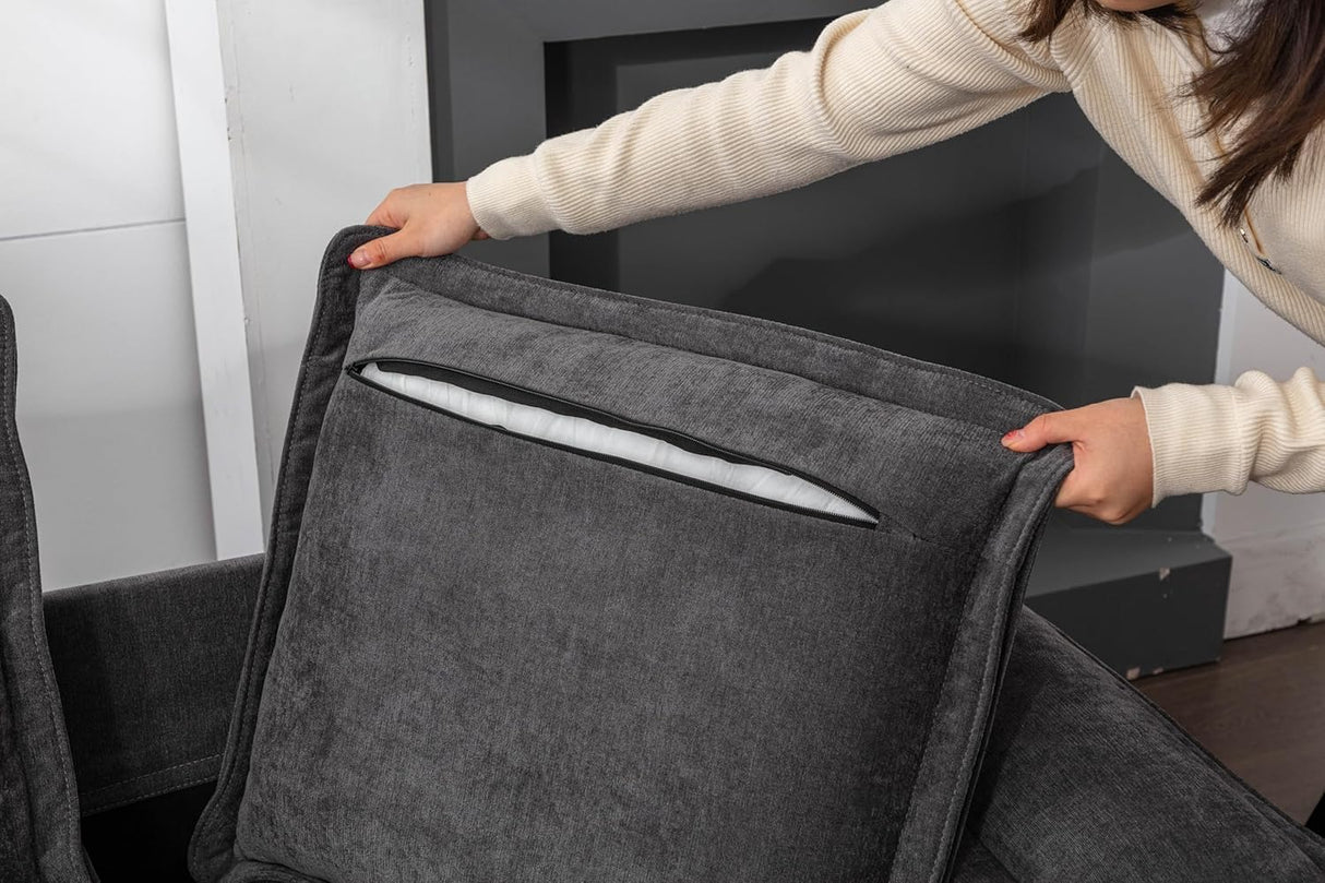 TYBOATLE Sofa Couches for Living Room, Mid-Century Modern Comfy 85" W Loveseat w/2 USB Charger & Wide Arms, 3 Seater Cloud Small Couch Sofas for Small Space Apartment Bedroom Office (Dark Grey) TYBOATLE