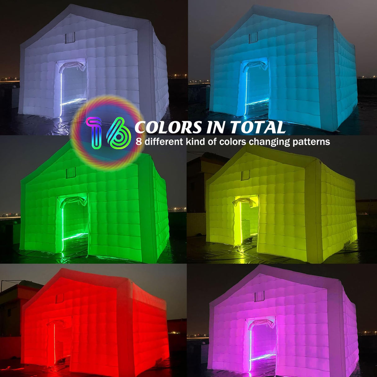 CZGBRO Inflatable Nightclub, Portable Air Cube Tent, Inflatable Night Club Square Gazebo Event Room Tent House for Event Exhibition Wedding Business/Private Use(White, 20 * 16.5 * 14FT) CZGBRO