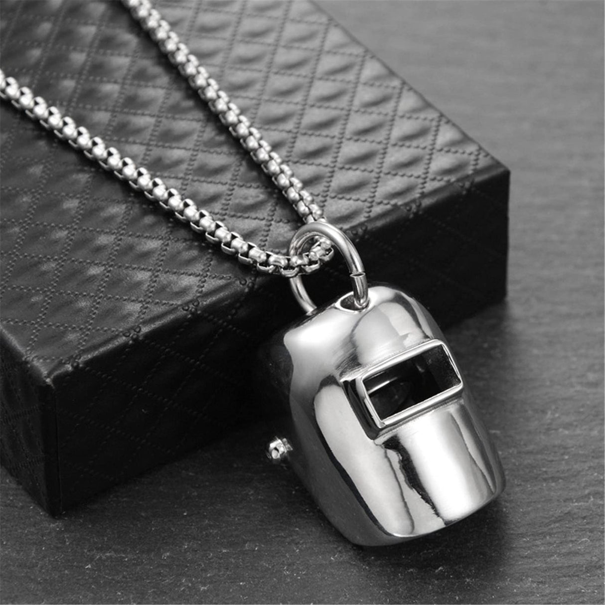 Hiphop Classic Welder Mask Pendant Necklaces for Welding Artisan Fashion Jewelry 27.5" ASkinds