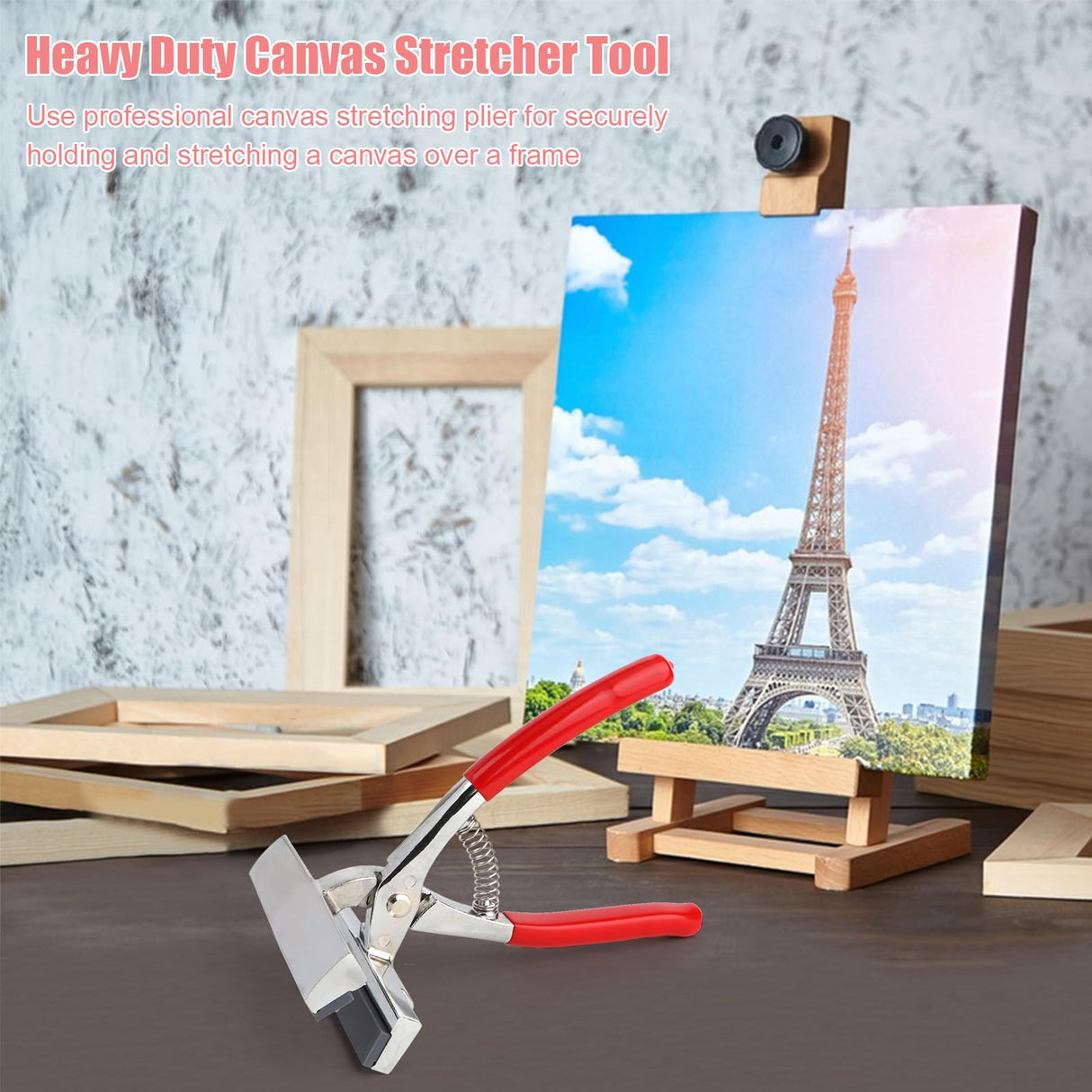 Rongon Canvas Stretching Plier Professional Canvas Pliers Canvas Stretcher Bars with Padded Spring Return Handle Draw Painting Tool for Stretching Clamp Art Oil Painting Canvas Rongon