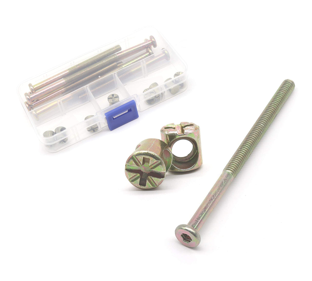 binifiMux 10-Pack M6 x 90mm Hex Allen Head Furniture Crib Baby Bed Bolt and Barrel Nuts, for Bunk Bed Chairs Cots Headboard binifiMux