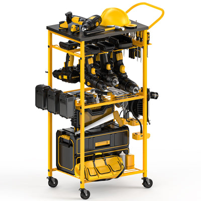 Ferreteriai Power Tool Organizer, Rolling Carts with Wheels, Screw Driver and Drill Organizer with Battery Holder, Tool Organizers and Storage for Garage, Workshop, DIY Use