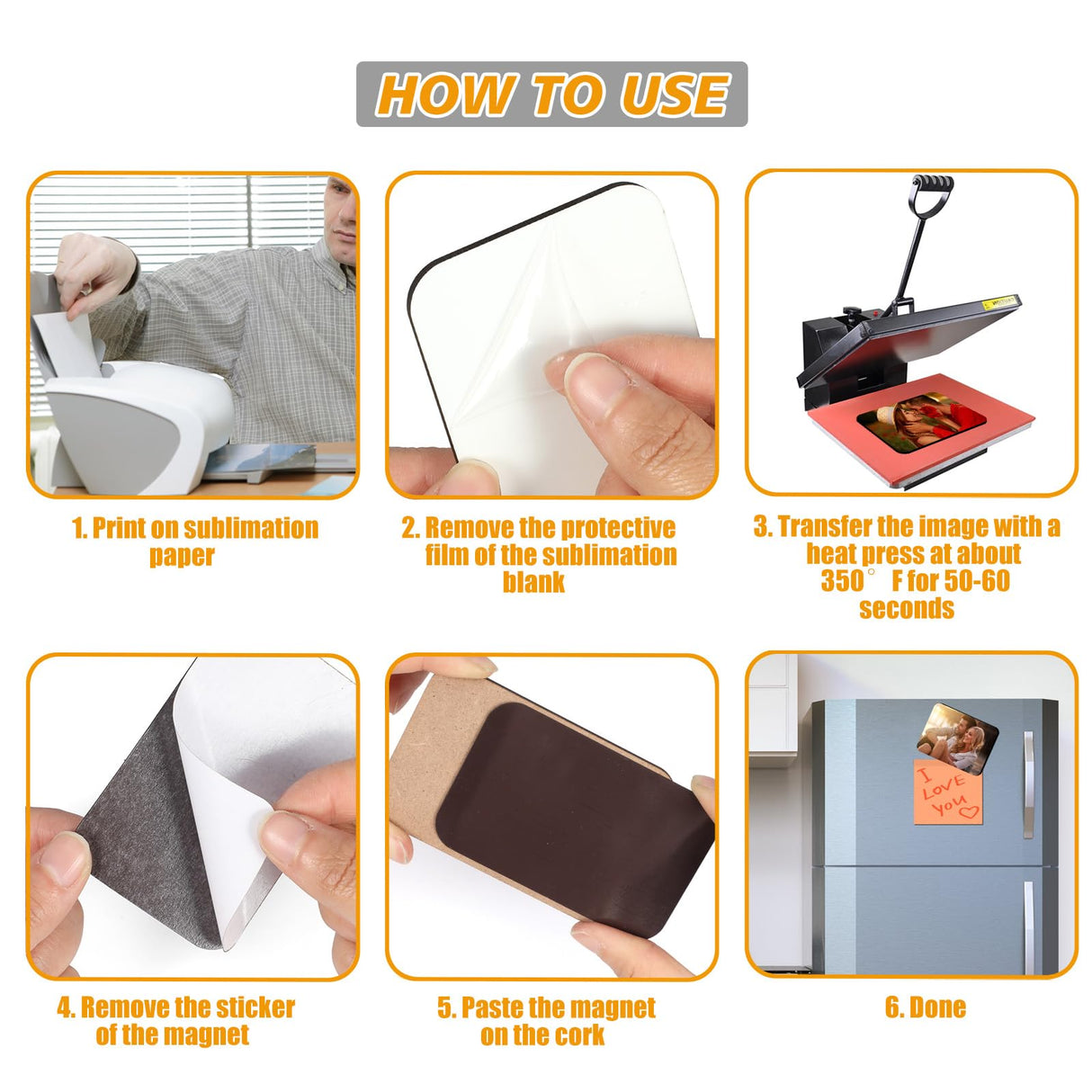 OOTSR 12 Pcs Sublimation Blank Fridge Magnets, DIY Decorative Magnets for Whiteboard Office Calendar Kitchen Home Decor, 2.36x3.54In (2:3) OOTSR