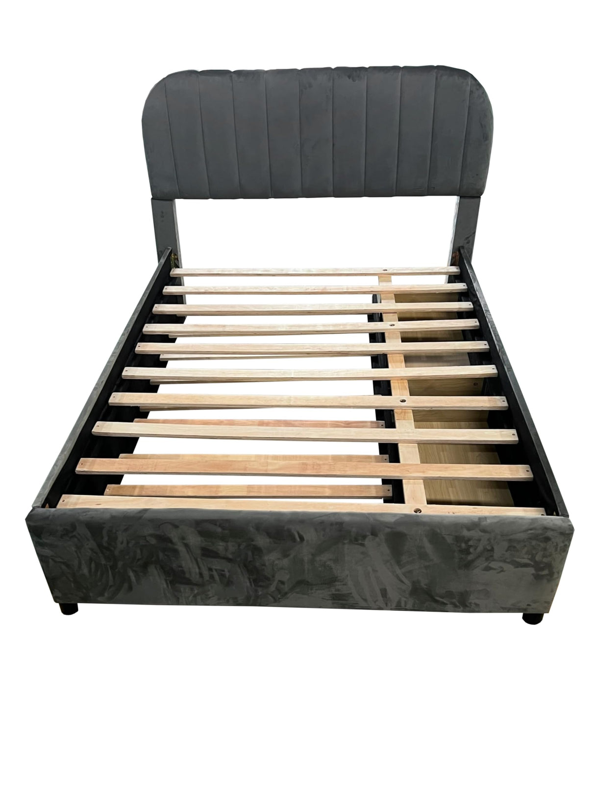 PVWIIK Upholstered Full Platform Bed with Trundle and Drawers for Bedroom, Living Room, Upholstered Soft Fabric Bedframe & Space Saving Design,No Box Spring Needed, Grey PVWIIK