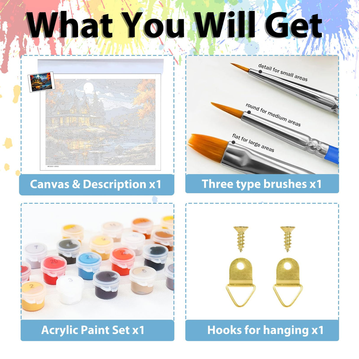 Landscape Paint by Numbers Kit for Adults, Landscape Paint by Number for Adults Beginners, DIY Crafts Painting by Number for Gift Home Wall Decor 16x20 inch hkejoi