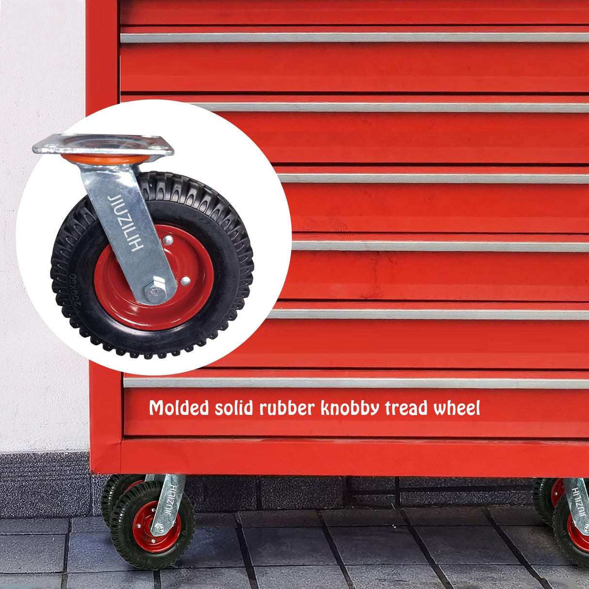 8" Caster Wheels Outdoor Caster Wheels Heavy Duty Caster Wheels Set Of 4 (2 Swivel & 2 Fixed) Large Rubber Castor Wheels Sets 4 With Screws JIUZILIH