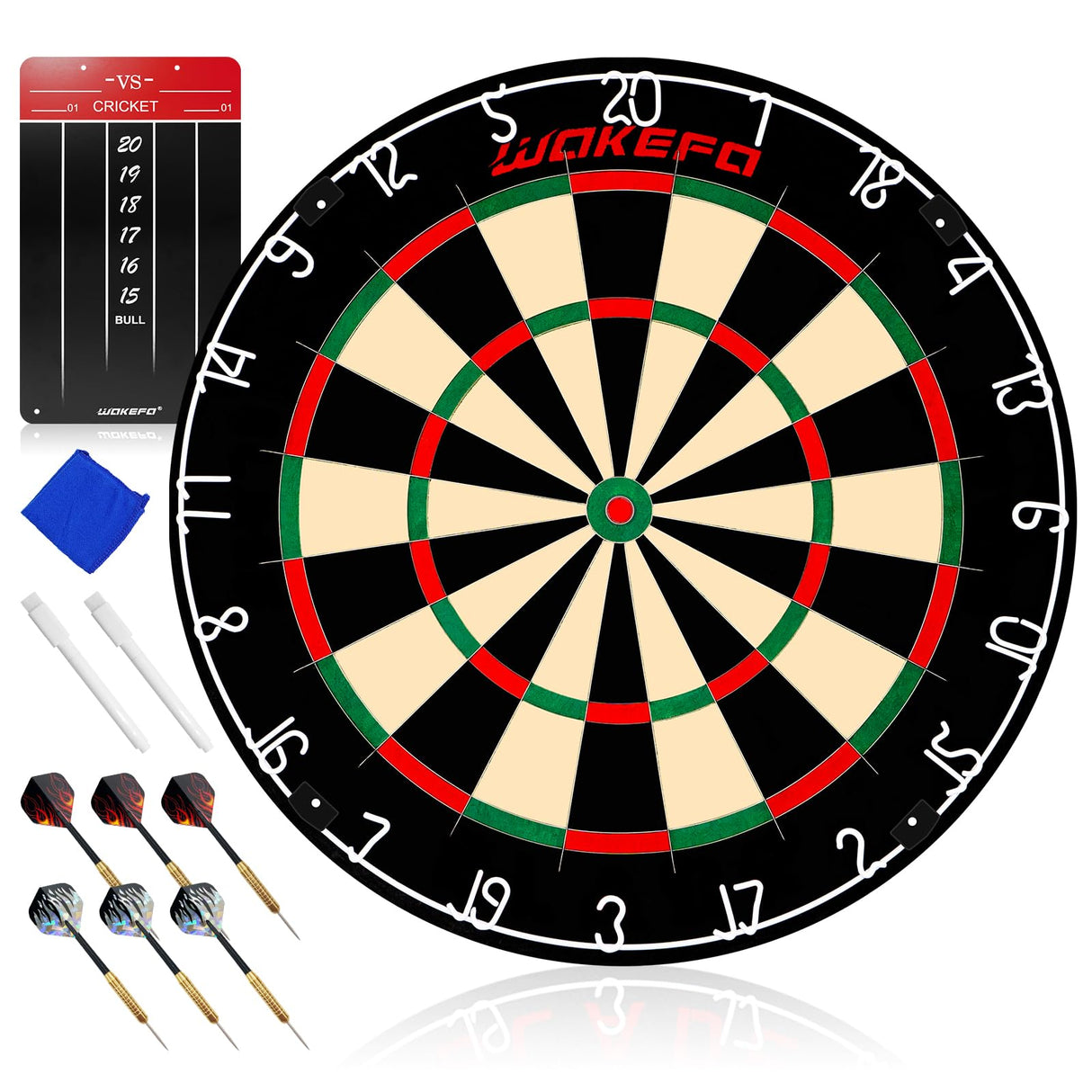 Professional Dart Boards, Competition Bristle Dartboard and Darts for Adults, Steel Tip Dart Board Set in Game Room/Bar/Office, Regulation Size High Grade Sisal Dartboards with 6 Metal Tip Darts Wakefa