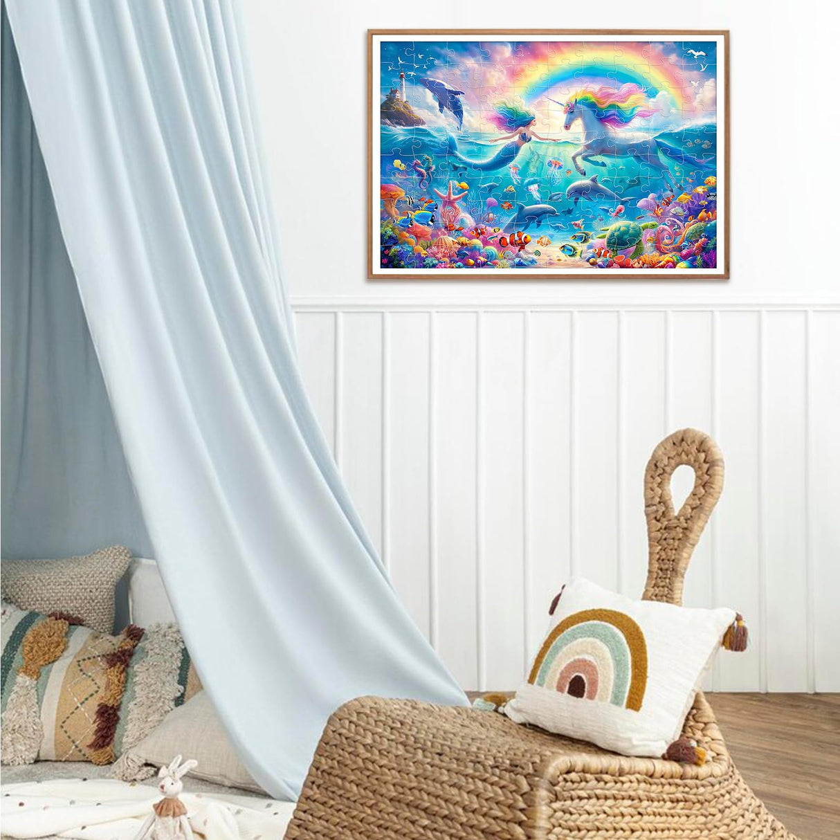 100 Piece Puzzles for Kids Ages 6-8 8-10 Mermaid Unicorn Puzzle for Girls 4-6 Years Old 100 Piece Jigsaw Puzzle for Adults Toddler Children Learning Educational Puzzles Toys Gifts for Girls Boys Yokachi