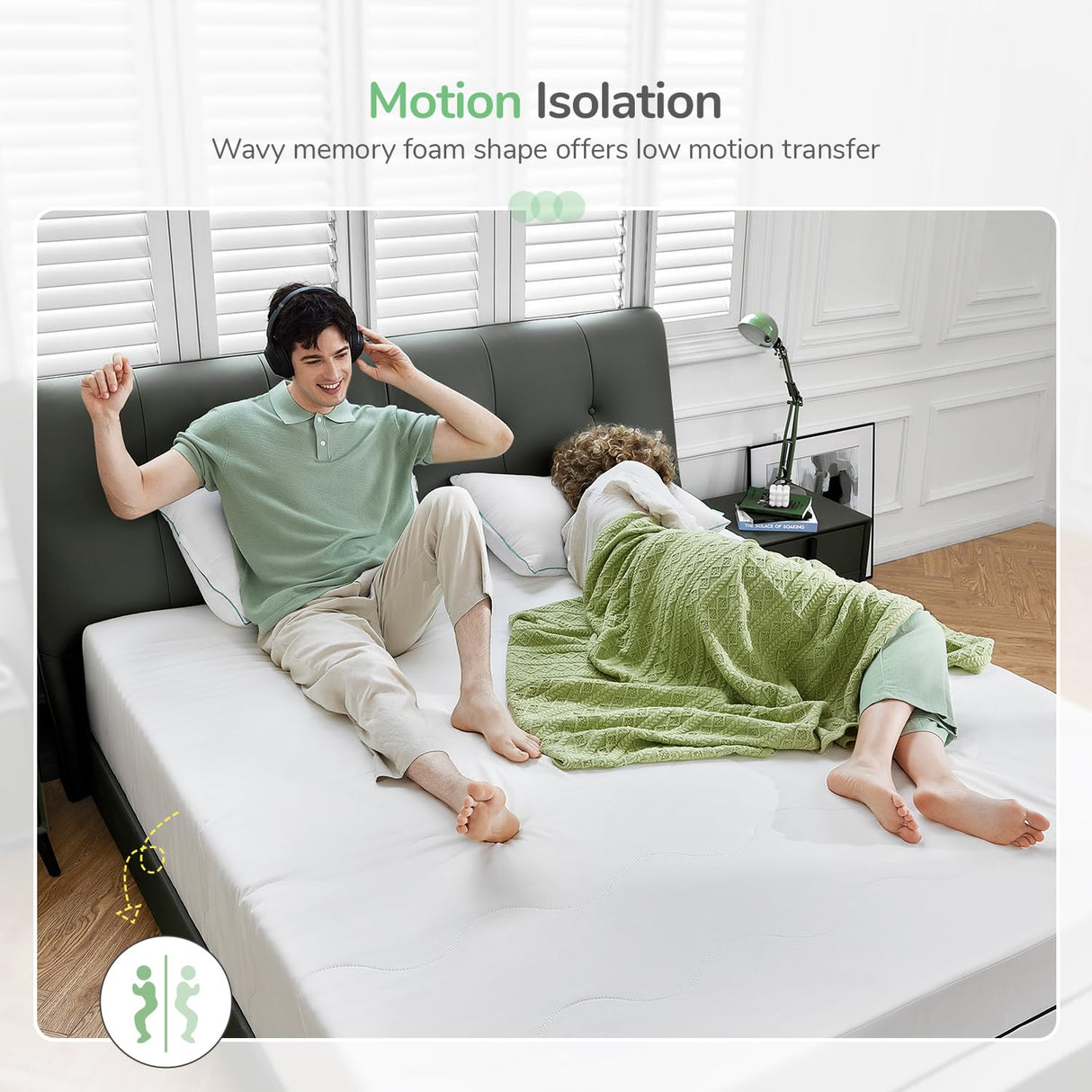 Novilla Queen Mattress, 8 Inch Memory Foam Mattress for Pressure Relief & Comfort Sleep, Medium Firm Feel with Motion Isolating, Queen Mattress in a Box, White Novilla