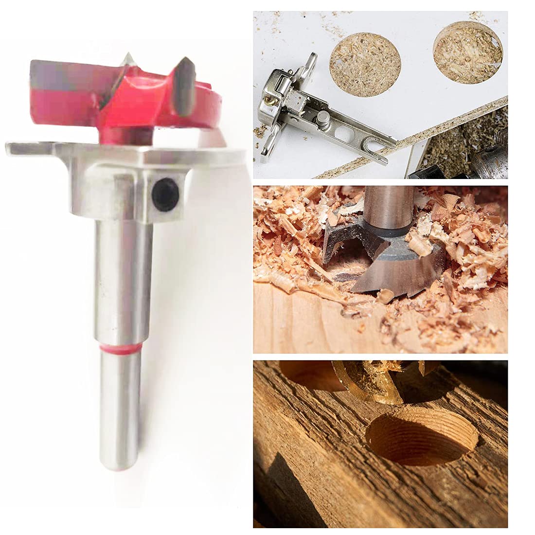 Furnrubden Forstner Drill Bit, 35mm Concealed Hinge Jig kit, Wood Drilling Hole Saw Set Woodworking Drilling Tool Wood Cutter for Face Frame Cabinet Cupboard Door Hinges Furnrubden