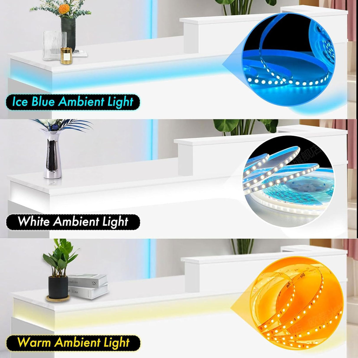 Reception Desk, Front Desk Receptionist Counter With Lockable Drawer & Cabinet & Keyboard Tray & Cable Grommet, With LED light, Retail Checkout For Office, Soho, Shop, Salon (All White - R, 63in) Nykto