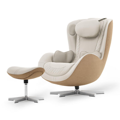 Nouhaus NOU Campo Heated Massage Chair,Full Body Massaging Zero-Gravity Leisure Recliner with Low-Noise 3D Massage and Dual Sound Systems Modern Massage Chairs (Elder White)