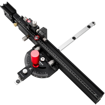 GOINGMAKE Table Saw Miter Gauge with Micro Adjustable Flip Stop and Extendable Fence and Quick Angle Stop for Table Saw Band Saw Router Table Fit 3/8 x 3/4" T Slot for Woodworking Crosscut, Miter Cut