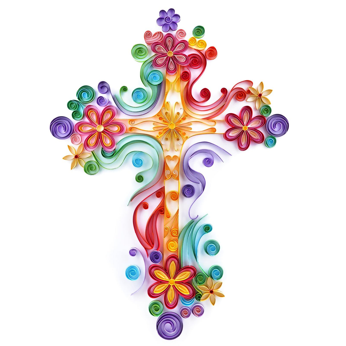 Uniquilling Quilling Kits Paper Quilling Kit for Adults Beginner, 16 * 20in Cross with Paper Quilling Tools& Using Manual, DIY Kits for Adults Paper Filigree Painting Kits Wall Art Decor Uniquilling