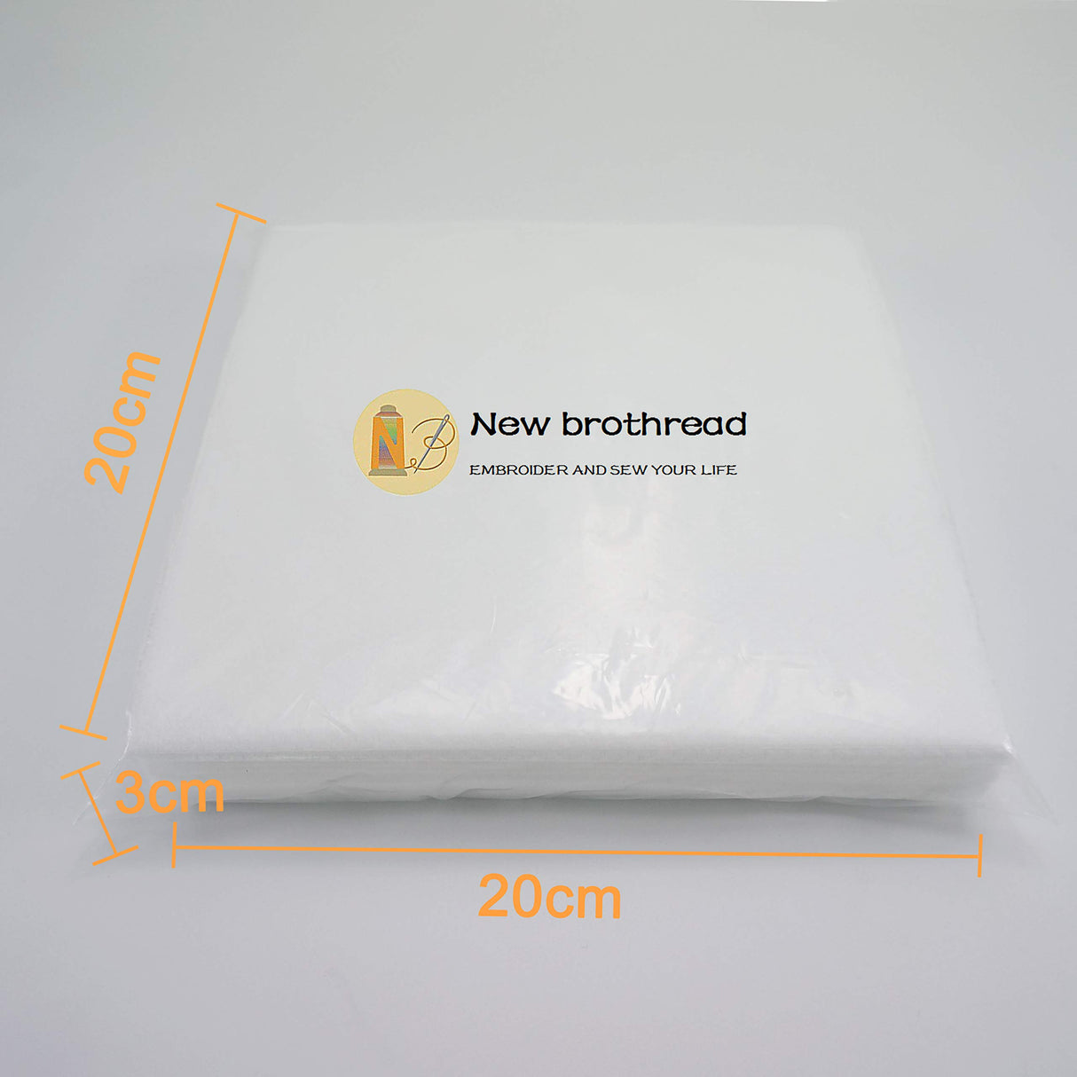 New Brothread No Show Mesh Machine Embroidery Stabilizer Backing 8"x8" - 100 Precut Sheets - Light Weight 1.8 oz - Fits 4x4 and 6x6 Hoops New brothread