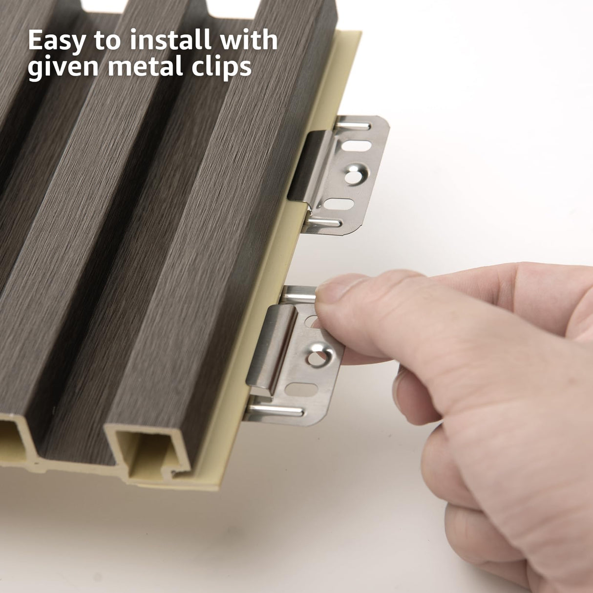 Art3d 8-Pack 96 x 6in. WPC Acoustic Slat Wall Panel for Modern Interior Decor, TV Background, Living Room, Grey Oak Art3d