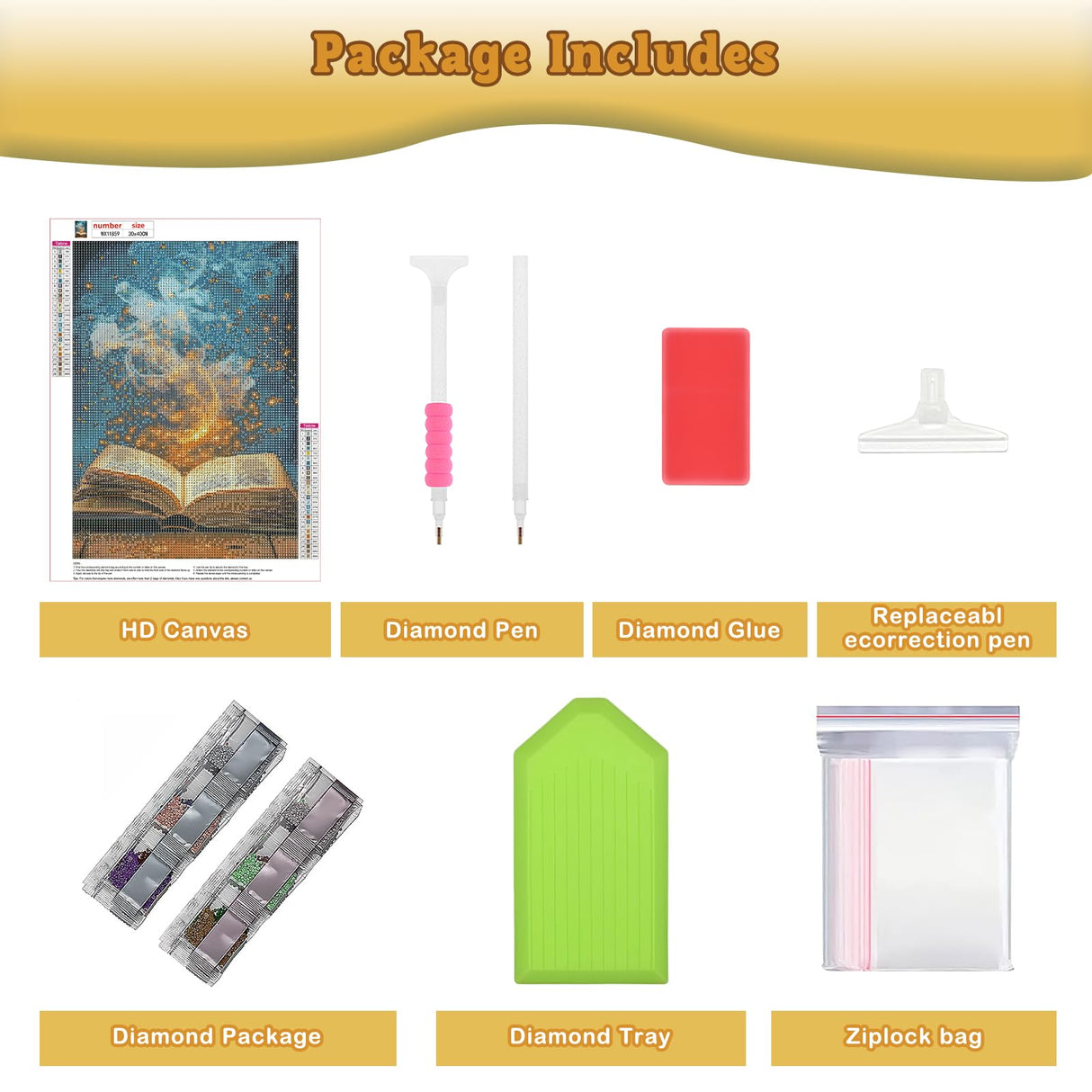 Genius maker Magic Book Diamond Painting Kits for Adults, 5D Diamond Art Kits for Beginners DIY Full Drill Diamonds Painting Pictures, Diamond Gem Art Painting DIY Crafts Kit Decor 12x16inch Genius maker