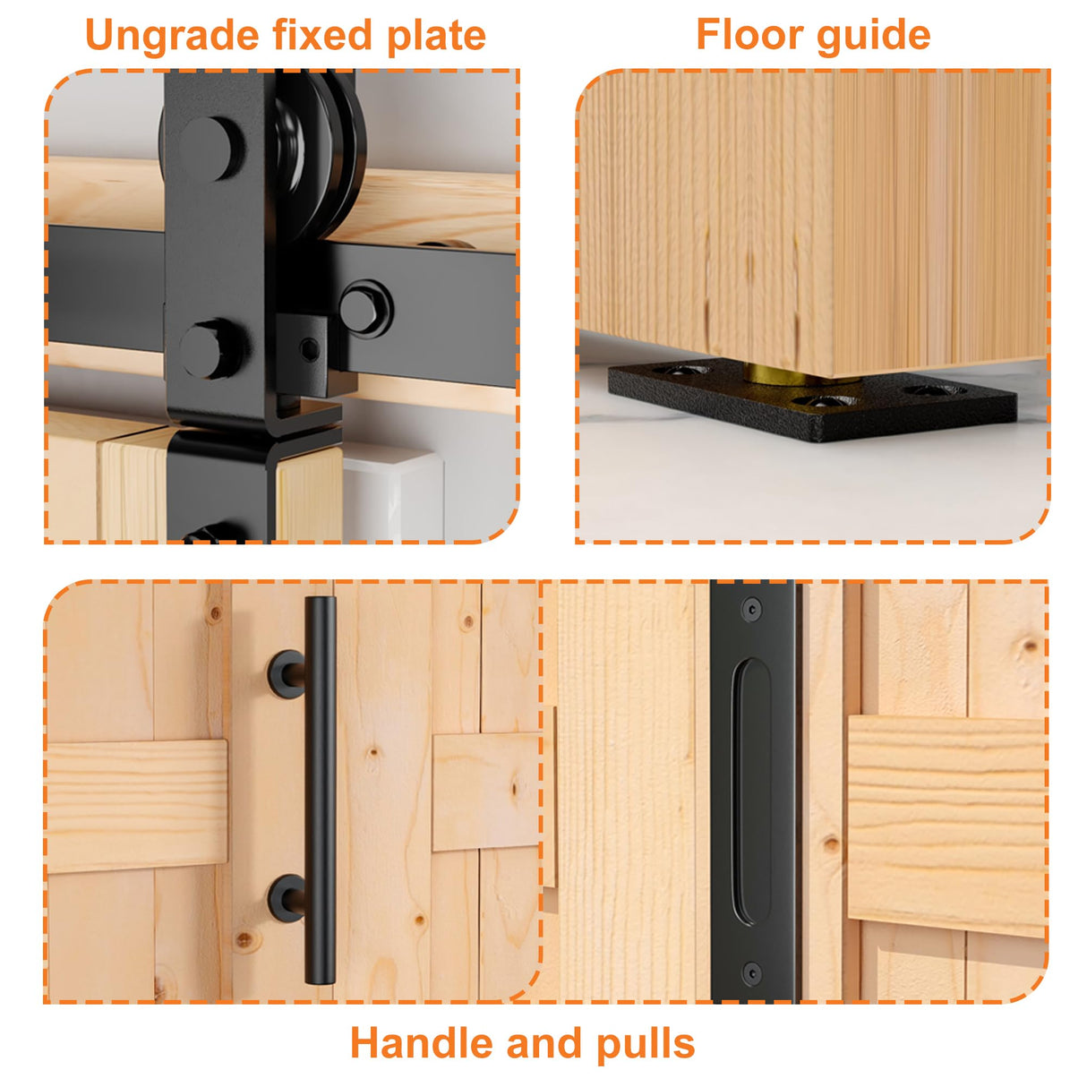 SKYSEN 36" X 84" Bifold Barn Door with 40" Bifold Barn Door Hardware Kit, Including Handle and Pulls, Unfinished Solid Spruce Wood Panel, Pre-Drilled and Assembled(36 * 84-40-fold) SKYSEN