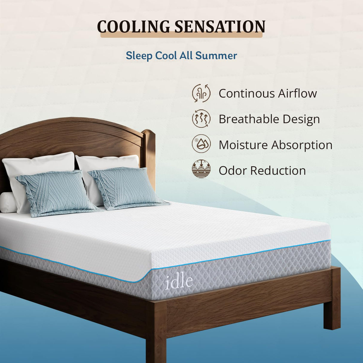 EGOHOME California King Mattress 12 Inch Cooling Gel Memory Foam, Fiberglass Free, Mattress Bed in a Box for Back Pain Relief, Medium Firm, CertiPUR-US Certified, 72”x84”x12”, White EGOHOME