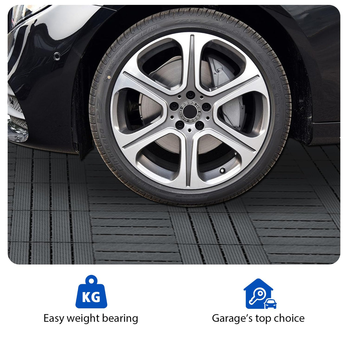 27 PCS 12x12 Inch Interlocking Deck Tiles - Waterproof All-Weather Outdoor Patio Flooring for Pool, Balcony, Backyard, Porch & Garden, Dark Grey KEDY