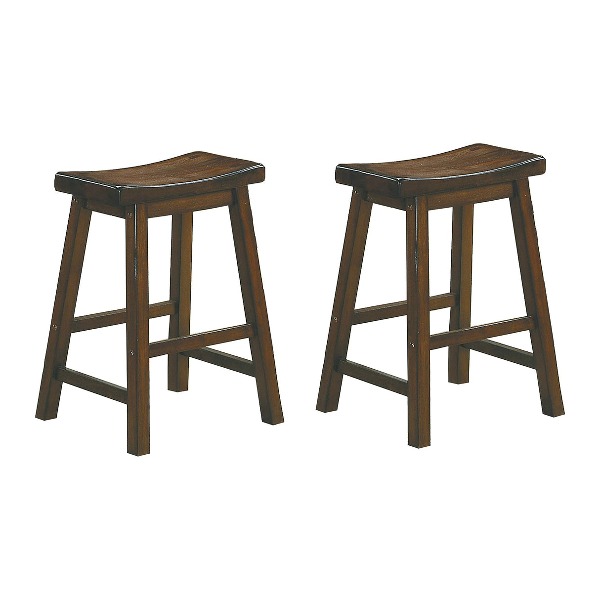 Lexicon Finnian Saddle Solid Wood Counter Height Bar Stool Set of 2 - Saddle Kitchen Stool Dining Height Stools for Dining, Armless Counter Chair Seating, Perfect Casual - 23.5" SH Distressed Cherry Lexicon
