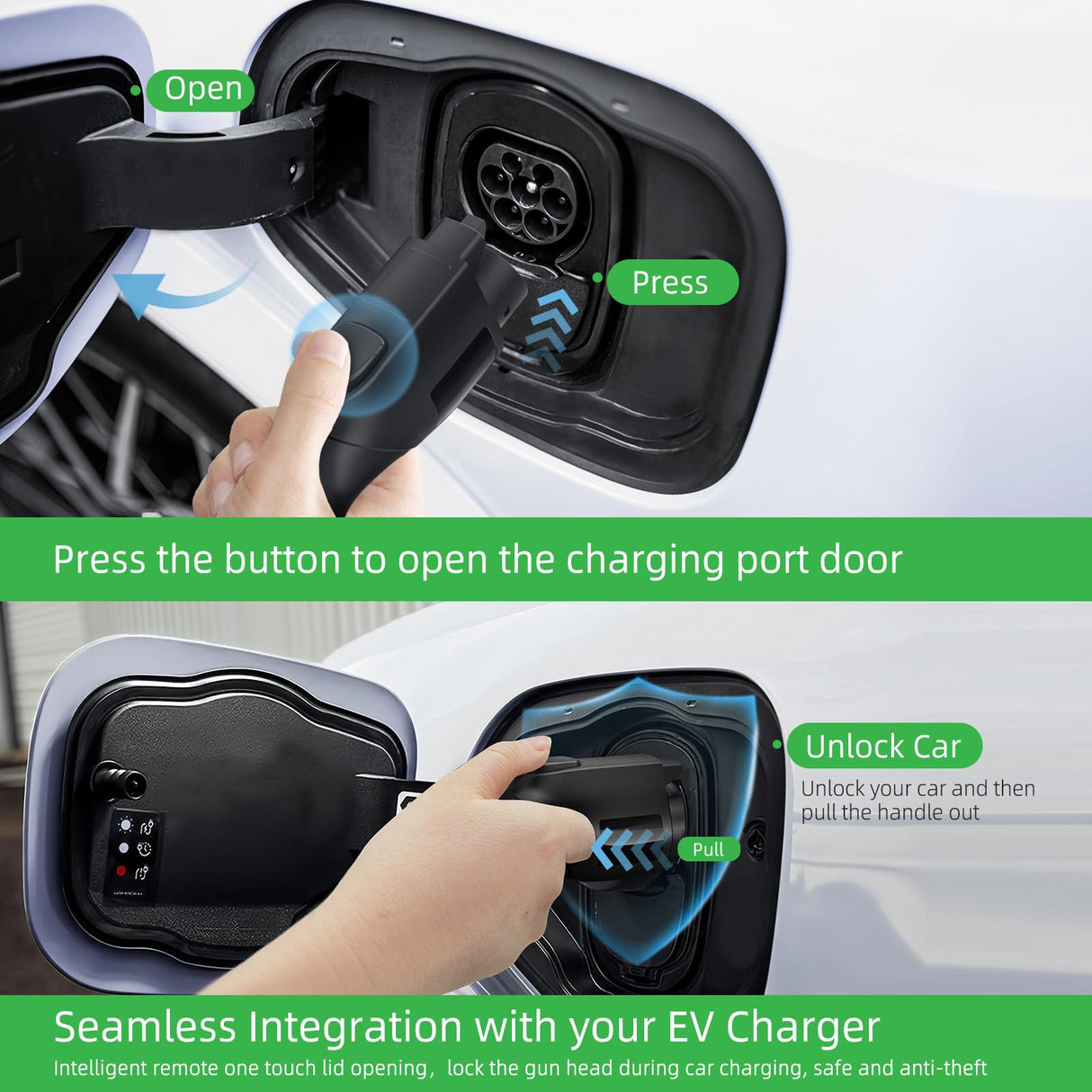INFGO Level 2 EV Charger, 40 Amp, Portable EV Charger for Home, J1772, 25ft Cable, 240V, Charging Stations with LED Display and Breath Ring Indicator, NEMA14-50 Plug INFGO