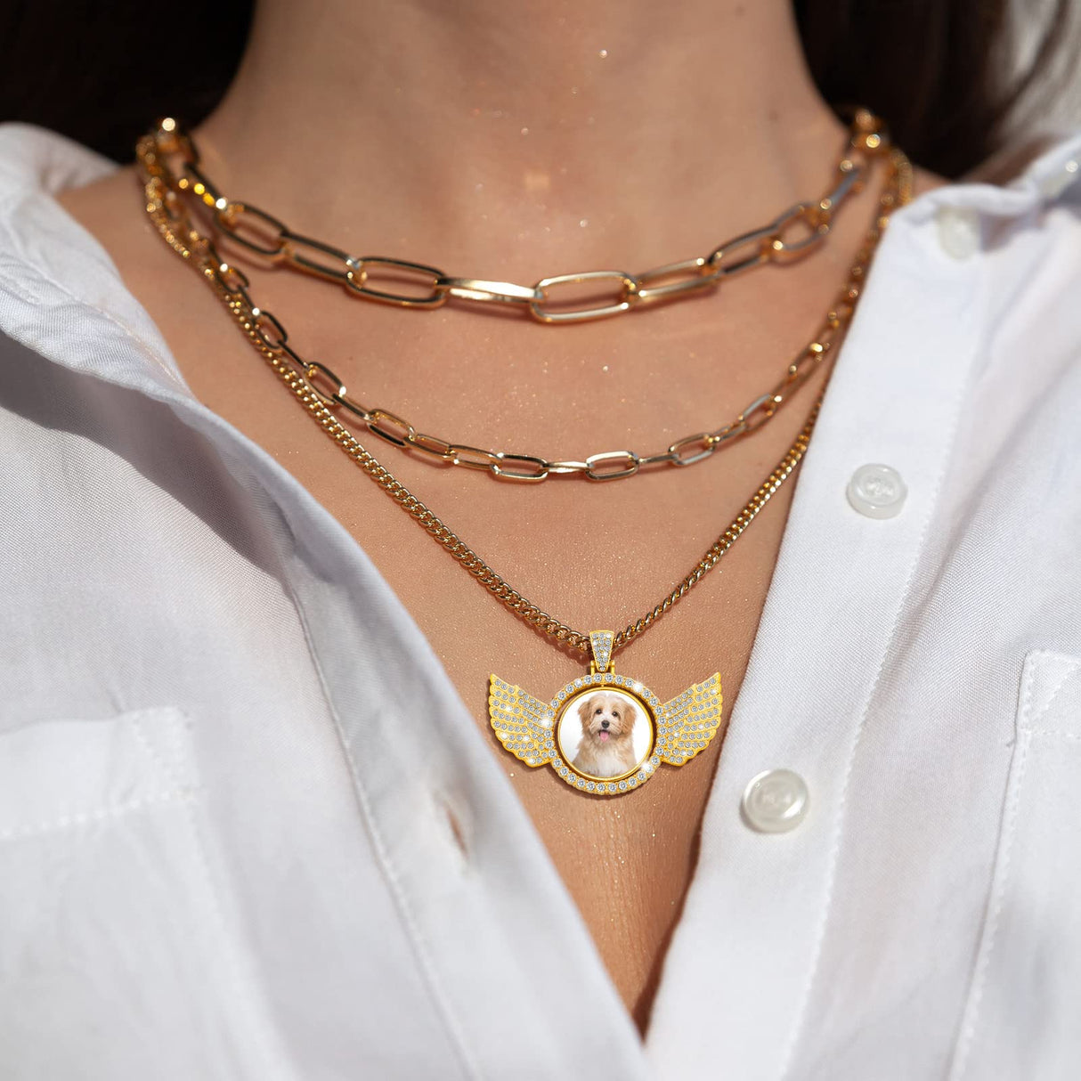 Junkin 18 Pieces Sublimation Rhinestone Wing Bezel Pendant Trays Set Including 6 Double Sided Rhinestone Trays Pendant Charms with 12 Sublimation Blank Discs for Jewelry Making (Gold, Silve) Junkin