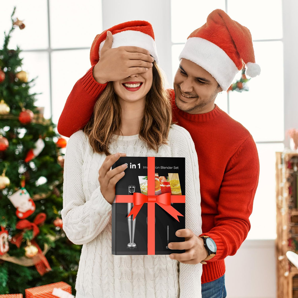 Immersion Blender Handheld 1100W Corded Hand Blender Trigger Variable Speed 3 in 1 Stick Blender with Whisk, Milk Frother Attachments Emulsion Blender Handheld for Soup, Smoothie, Puree BESROY