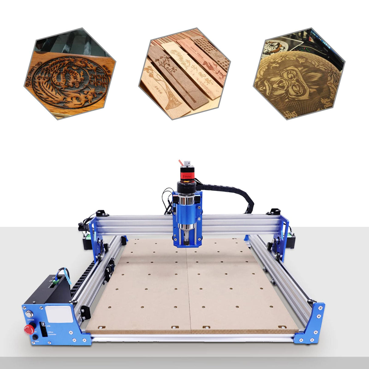 CNC Router Machine Kit 4040 CNC Engraving Machine 3 Axis Wood Carving Milling Machine 100W Milling Cutting Engraving Machine for Engraving, Solid LIKARVA