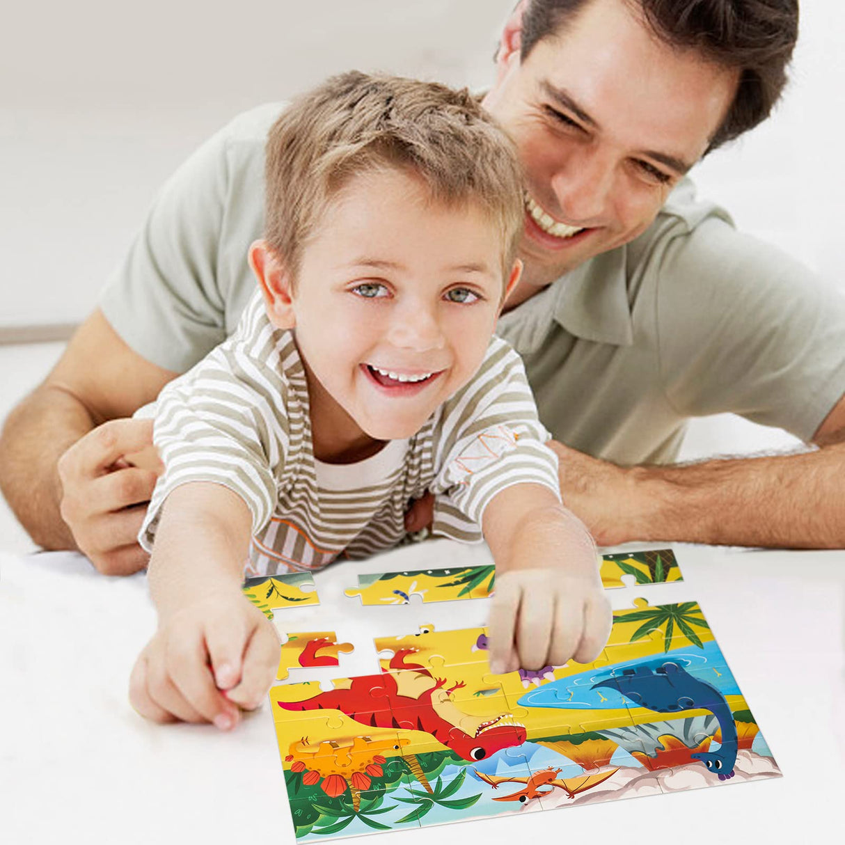 Puzzles for Kids Ages 3-5, 4-8,24 Piece Dinosaur Jigsaw Puzzles for Toddler Children Learning Educational Puzzles 4 5 6 Year Toys for Boys and Girls TPQKA