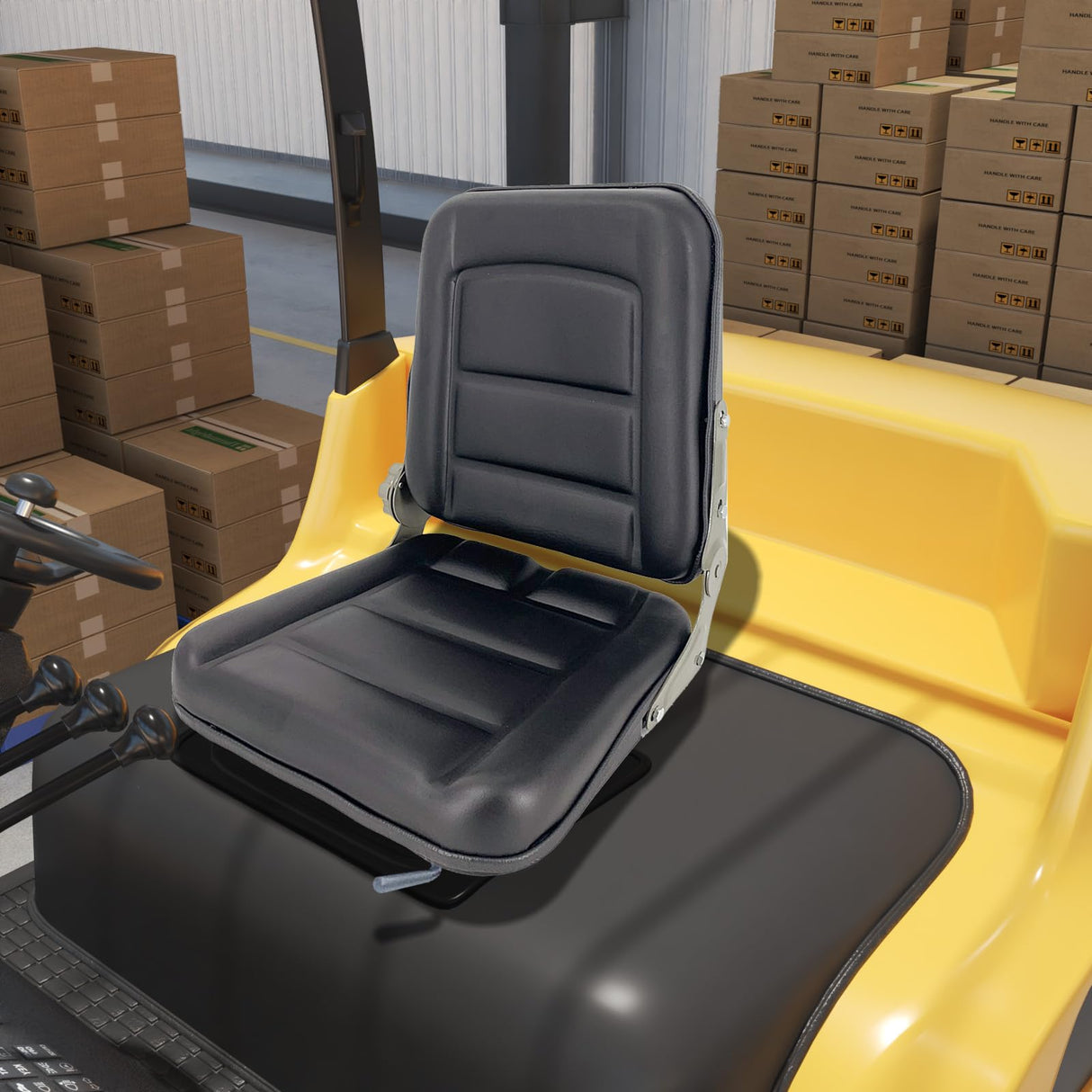 CDZHLTG Forklift Seat Suspension Tractor Seat with 140° Adjustable Back Angle fit Excavator, Forklift, Tractor, Skid Loader, Backhoe Dozer Telehandler, Heavy Mechanical Seat - Black CDZHLTG