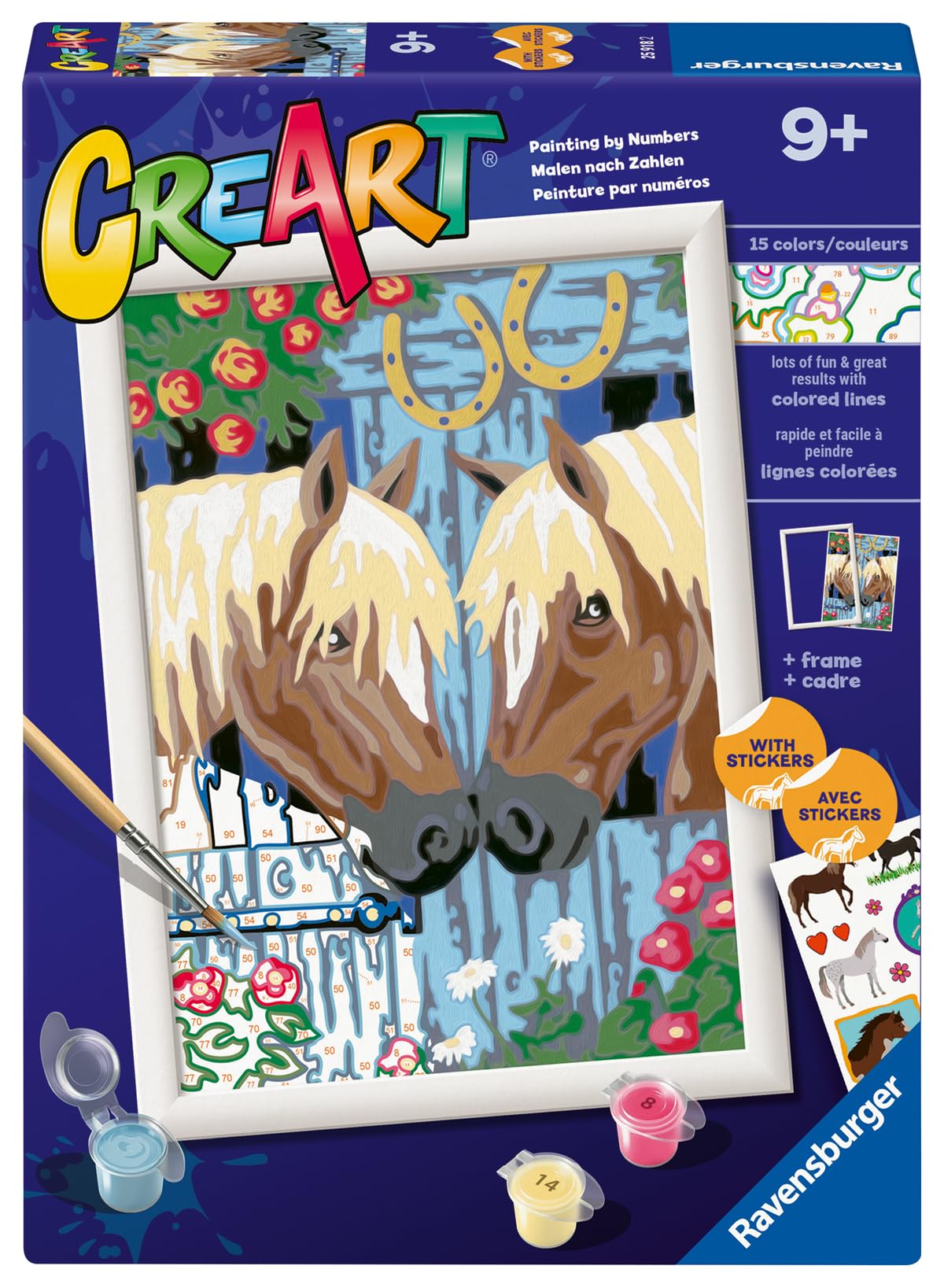 Ravensburger - Horse Friends CreArt Paint by Numbers Kit | Fun & Easy DIY Art for Kids Age 9+ | Creative Gift Idea for Birthdays & Holidays Ravensburger