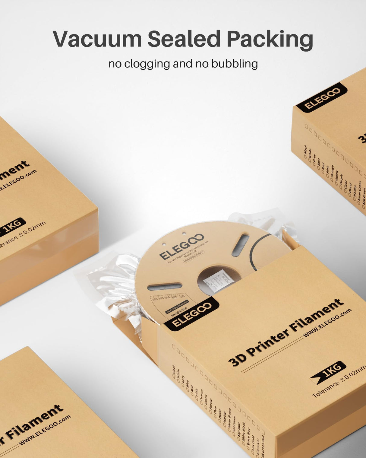 ELEGOO Carbon Fiber PLA Filament 1.75mm Black 1KG, PLA-CF Strong 3D Printer Filament Dimensional Accuracy +/- 0.02mm, 1kg Cardboard Spool(2.2lbs) for Most FDM 3D Printers ELEGOO