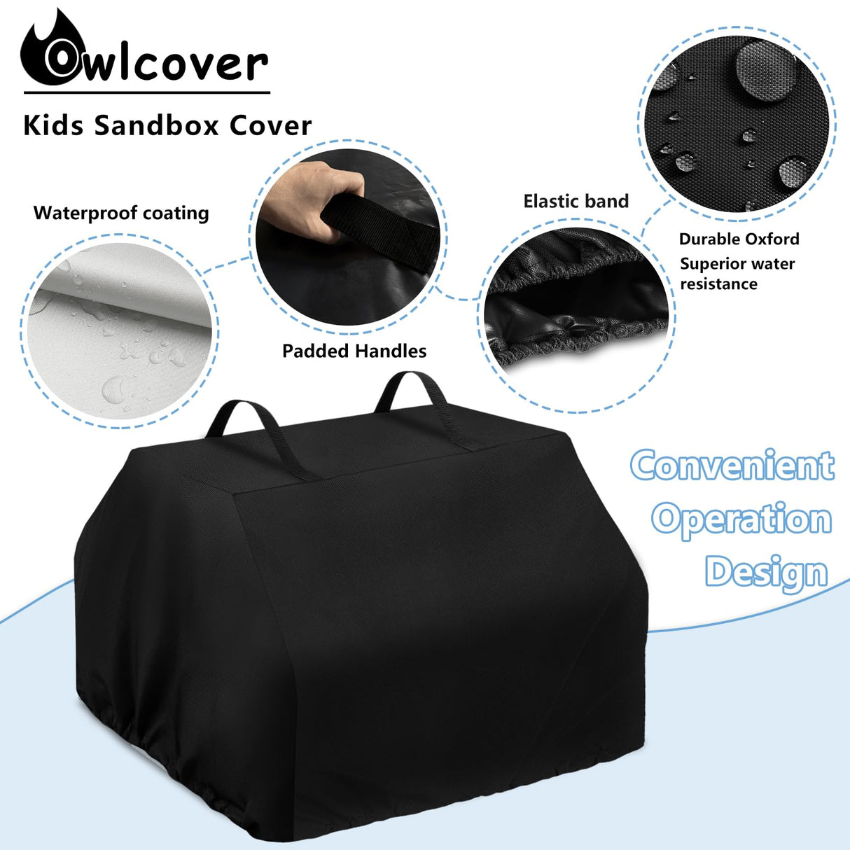 Owlcover Kids Sandbox Cover for Little Tikes Dirt Diggers Excavator Sandbox,Waterproof, Anti-UV Outdoor Toys Sandbox Cover,Cover Only Owlcover