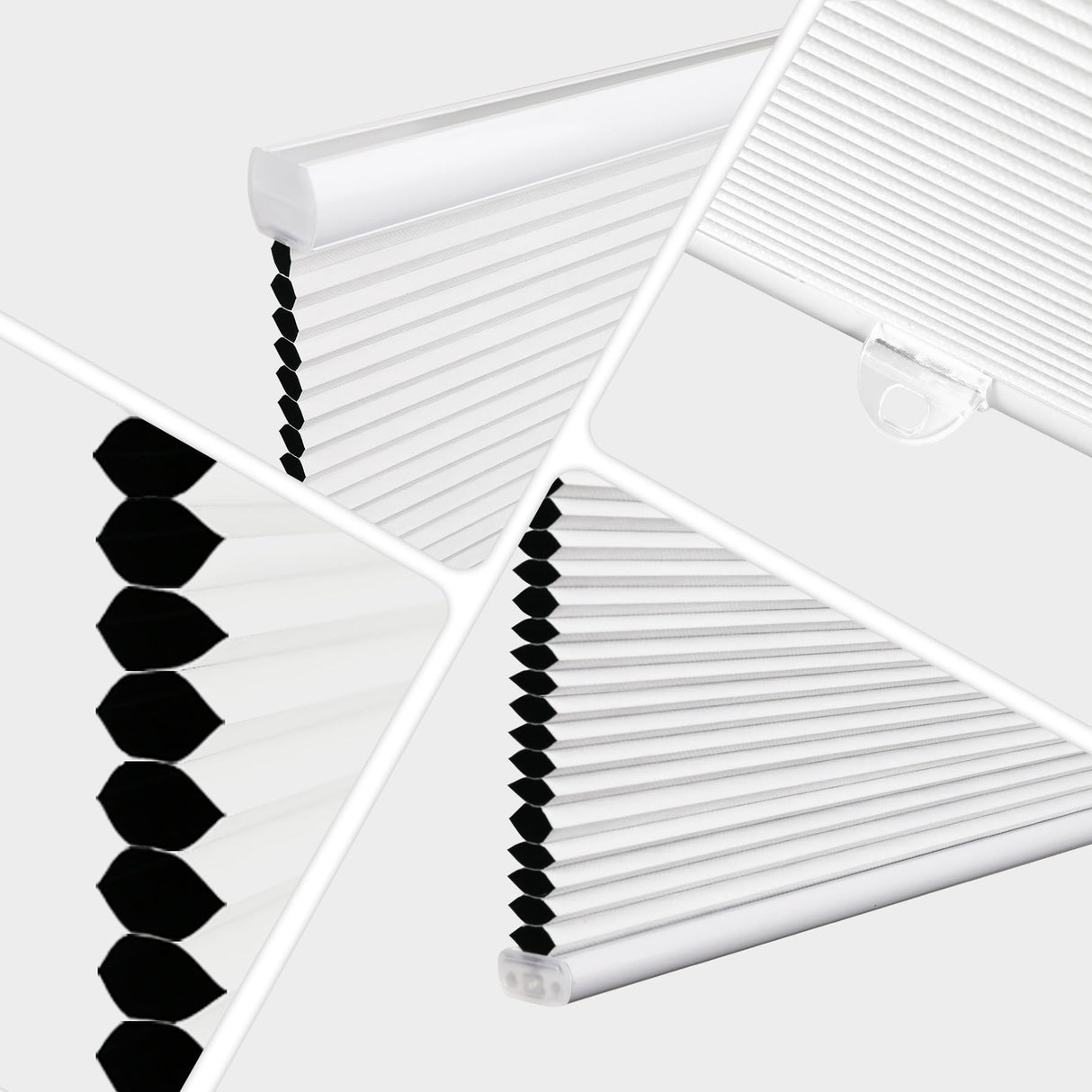 Blackout Shades Cordless Blinds Cellular Fabric Blinds Honeycomb Door Window Shades 34x64, White-White Grandekor