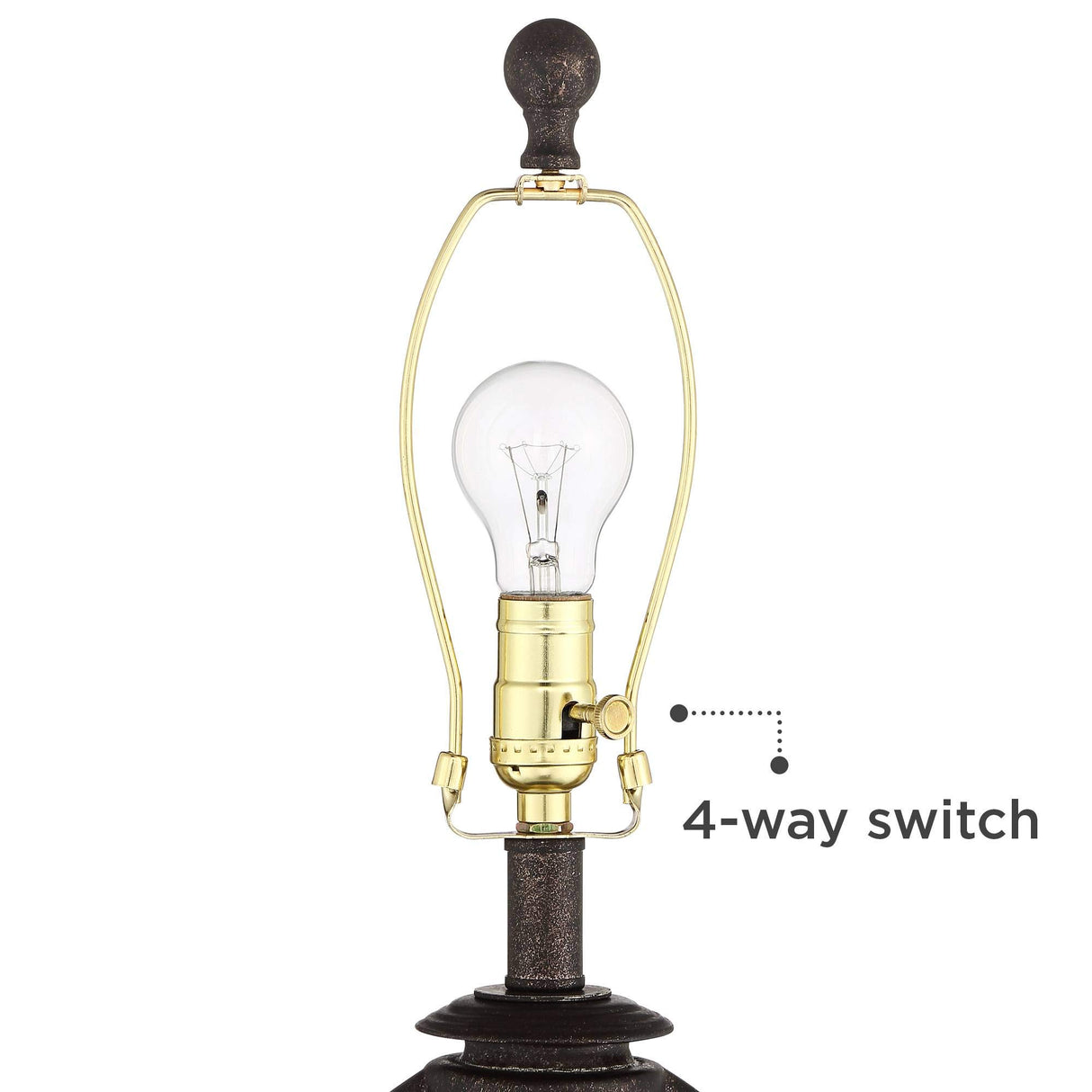 Franklin Iron Works Horace Rustic Farmhouse Table Lamps 25.25" High Full Size Set of 2 with Nightlight Miner Lantern Brown Oatmeal Tapered Drum Shade for Living Room Bedroom House Bedside Nightstand Franklin Iron Works