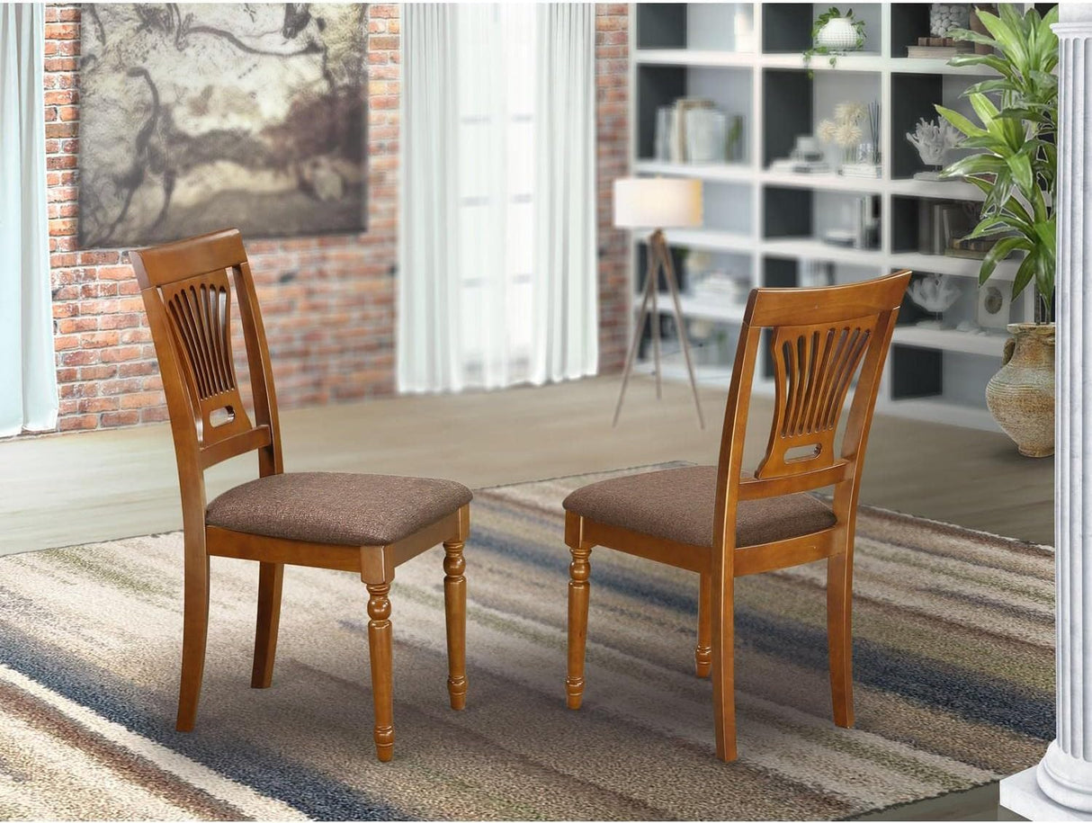East West Furniture Dining Room Chairs, Set of 2, Saddle Brown East West Furniture