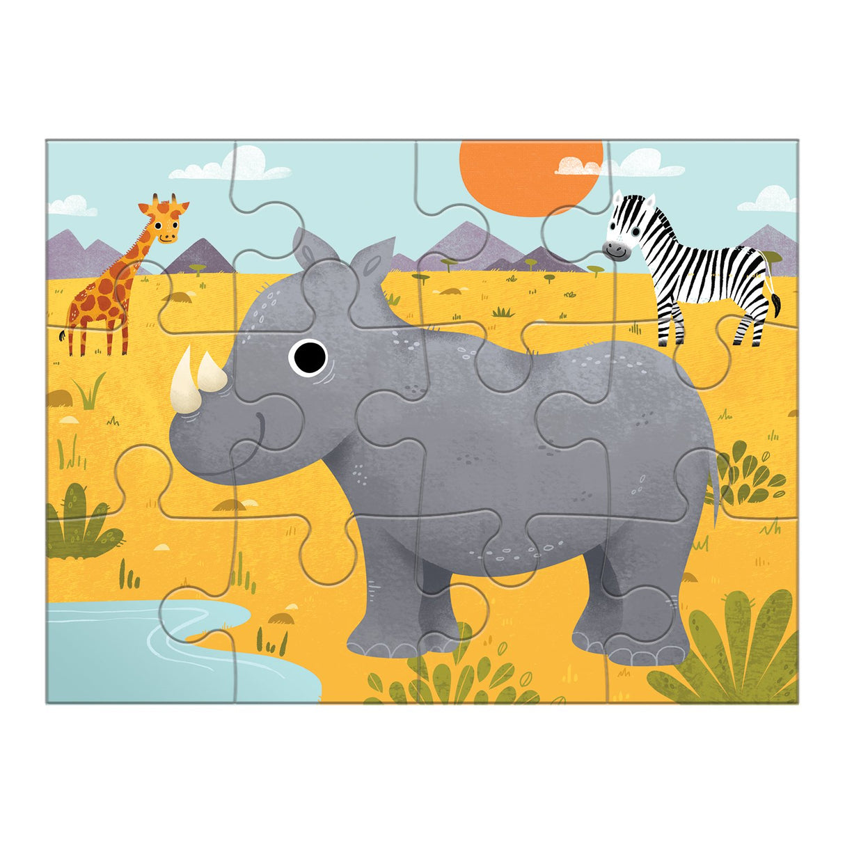 Mudpuppy Animals of The World 4-in-A-Box Puzzle Set, 12 Mudpuppy
