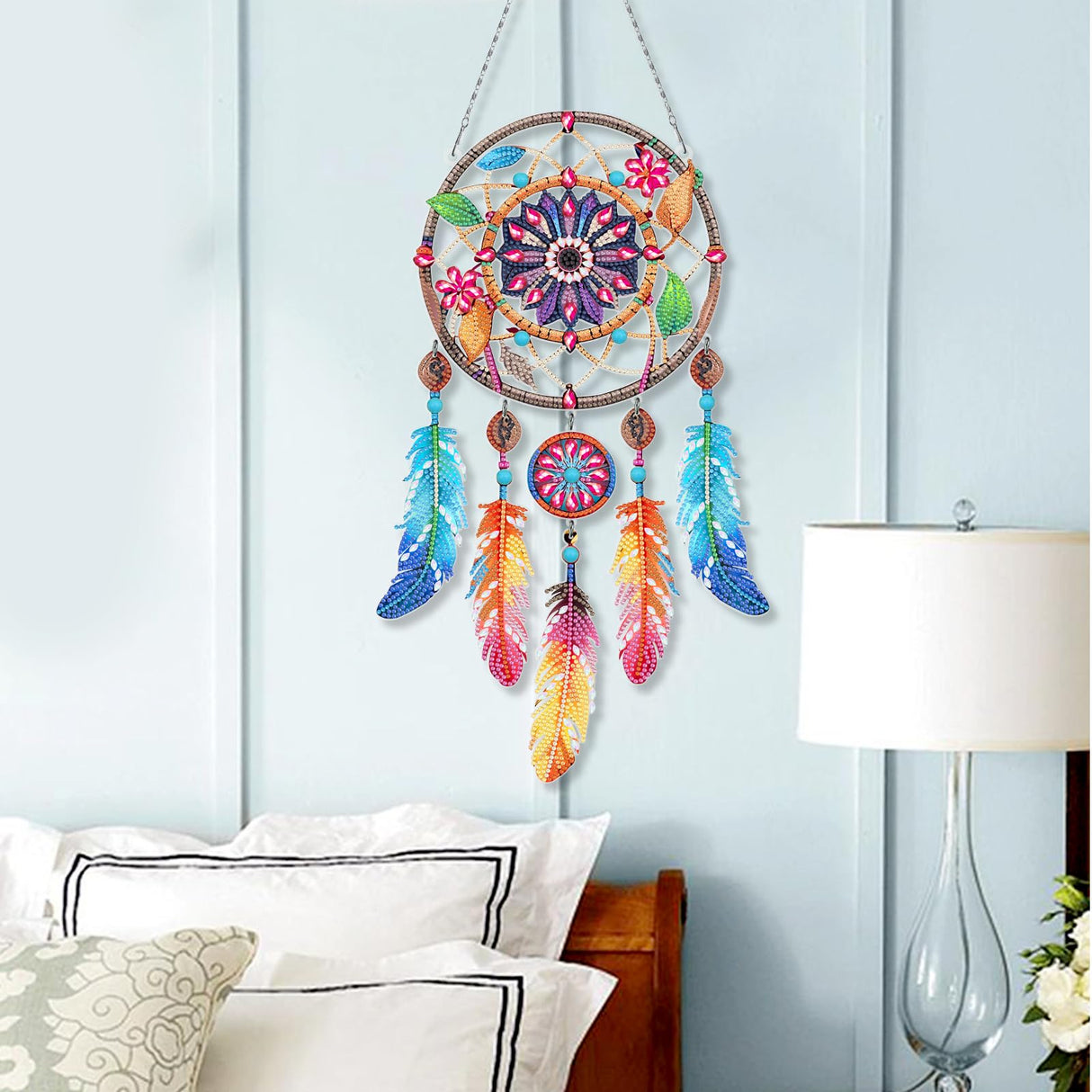 Sunovate DIY Dream Catchers Diamond Painting Kit - Handmade Craft for Boho Decor, Symbol of Good Dreams & Positive Energy, All-Inclusive Crafts for Adults (Vibrant) Sunovate