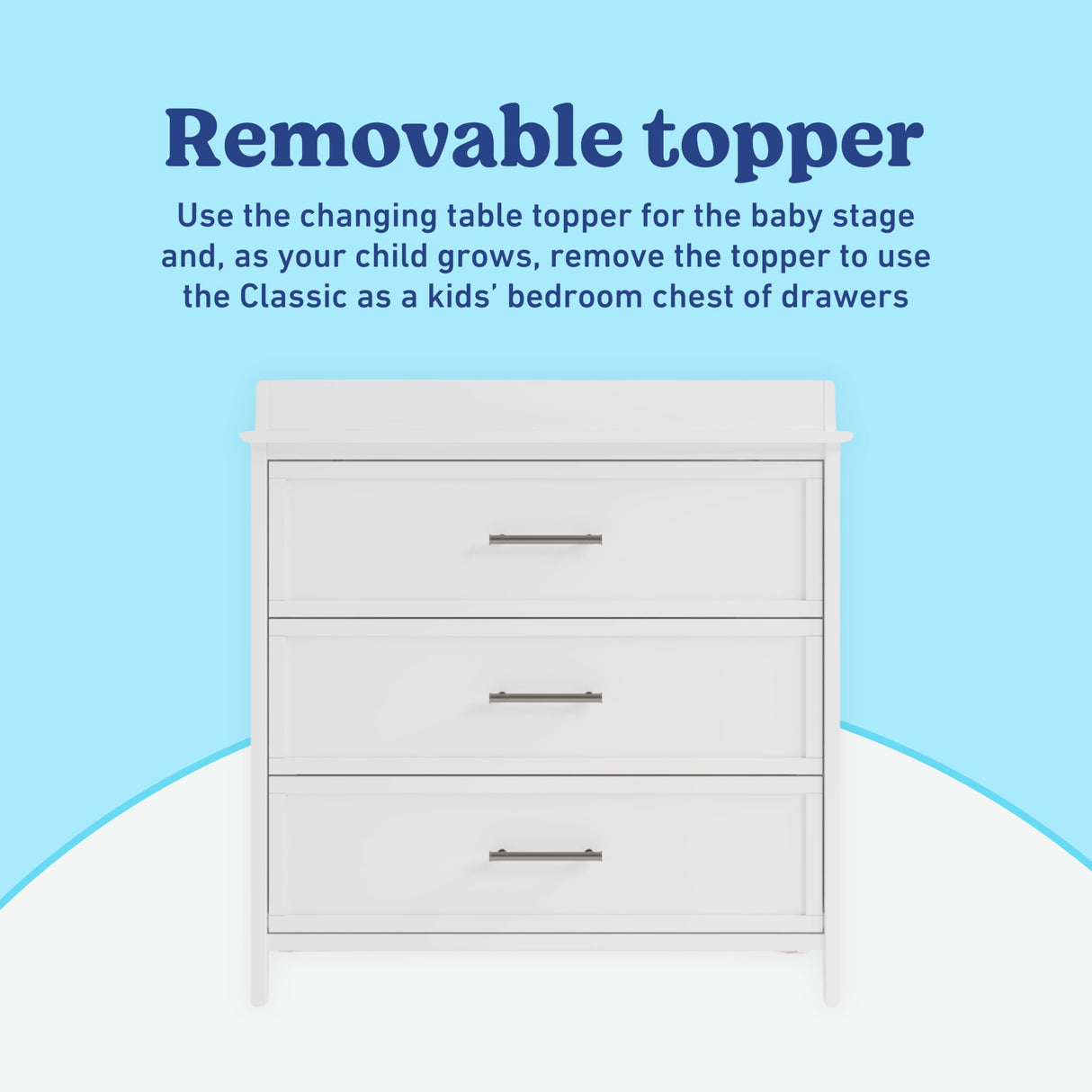Graco Classic 3 Drawer Changing Table Dresser (White) - GREENGUARD Gold Certified Baby Dresser with Changing Table Top, Includes Interlocking Drawer System Graco
