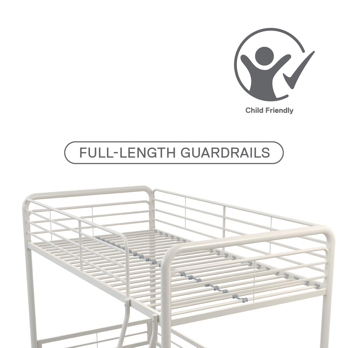 DHP Tommy Twin Metal Loft Bed, Off White DHP