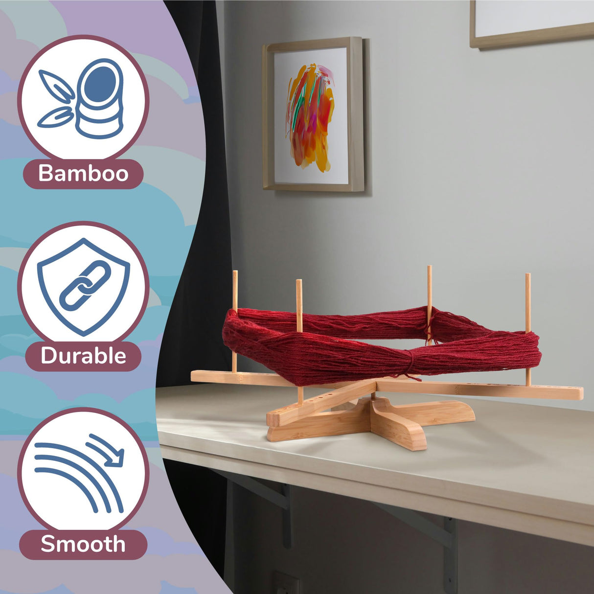 JubileeYarn Amish Style Bamboo Yarn Winder Swift - 1 Swift BambooMN