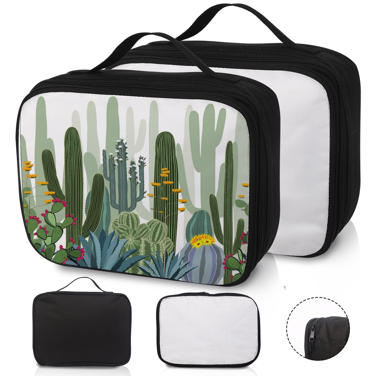 2pcs Sublimation Blanks Makeup Bag,Sublimation Blanks Cosmetic Bag Makeup Bag Bulk Travel Toiletry Bag With Zipper Pouch Insulated Lunch Bag Heat Transfer Removable Sublimation Bags for DIY Craft KKSUBCA